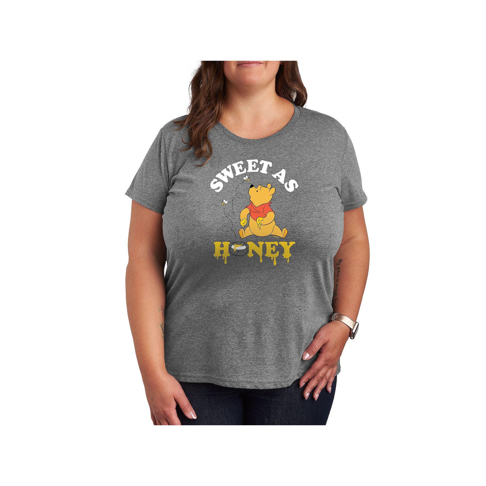 Disney's Winnie The Pooh Plus Sweet As Honey Graphic Tee, Women's, Size: 2XL, Grey Gray Product Image