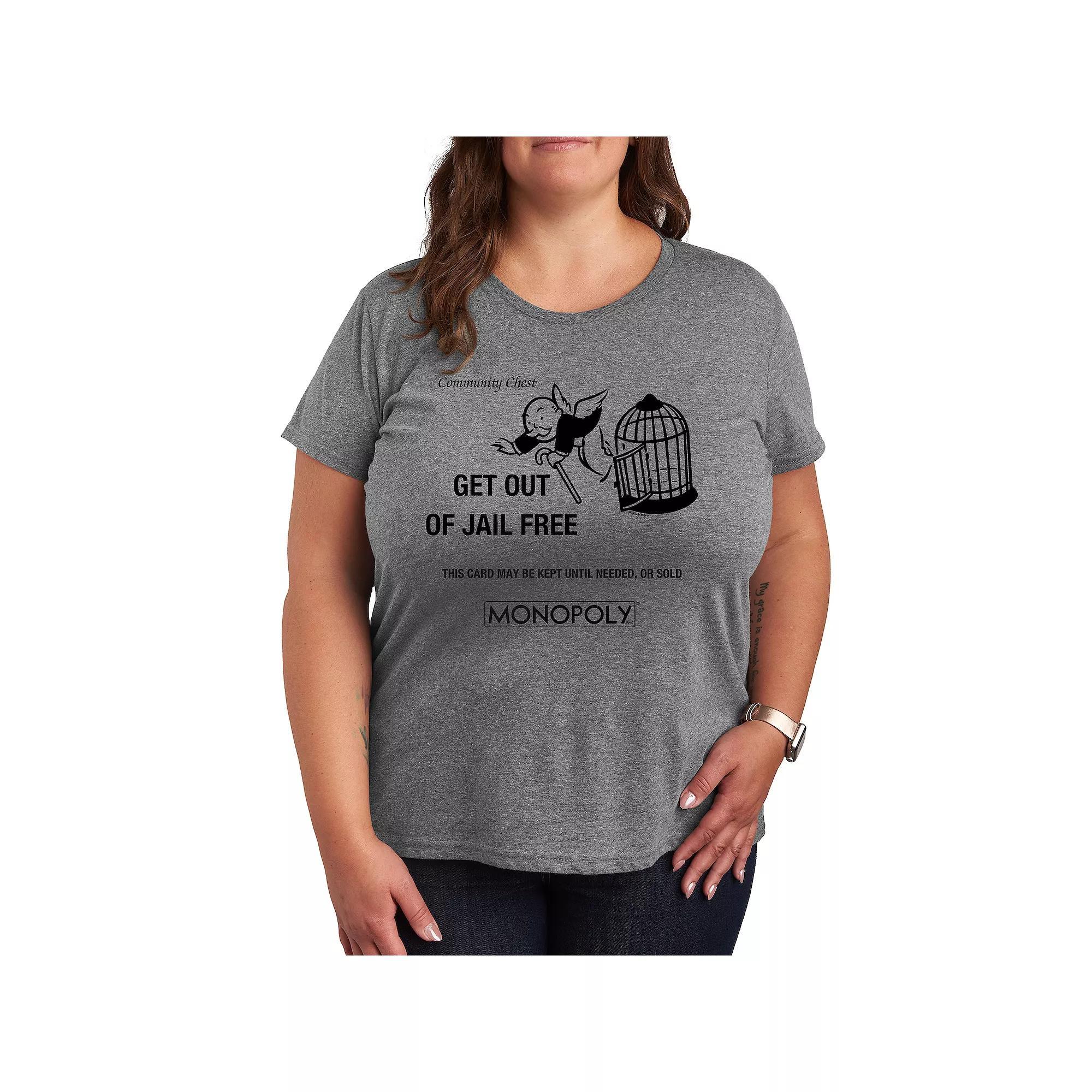 Plus Monopoly Get Out Of Jail Free Graphic Tee, Women's,  Product Image