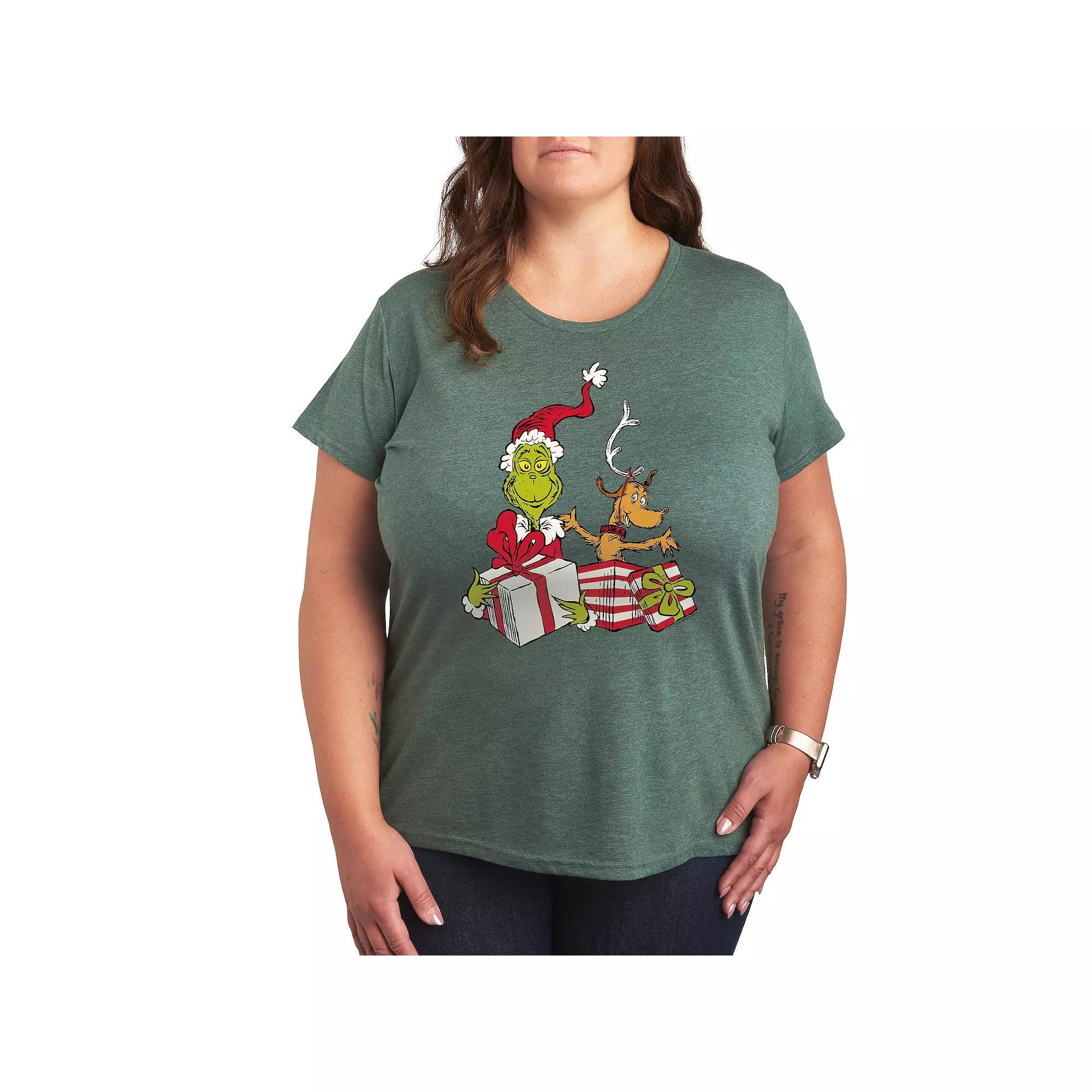Plus Dr. Seuss The Grinch Max and Grinch Graphic Tee, Women's,  Product Image