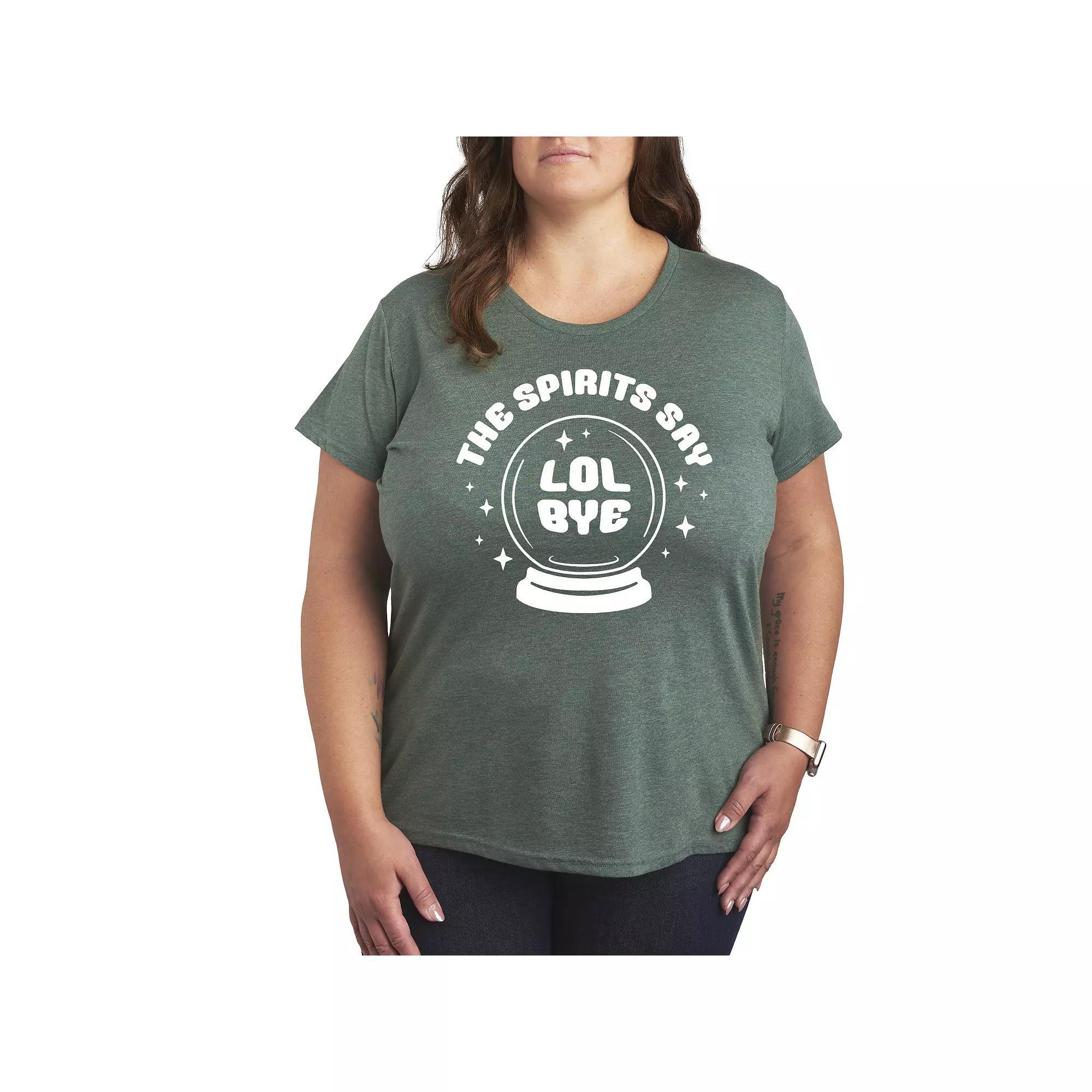 Plus Size Spirits Say LOL Bye Graphic Tee, Women's, Size: 2XL, Grey Gray Product Image