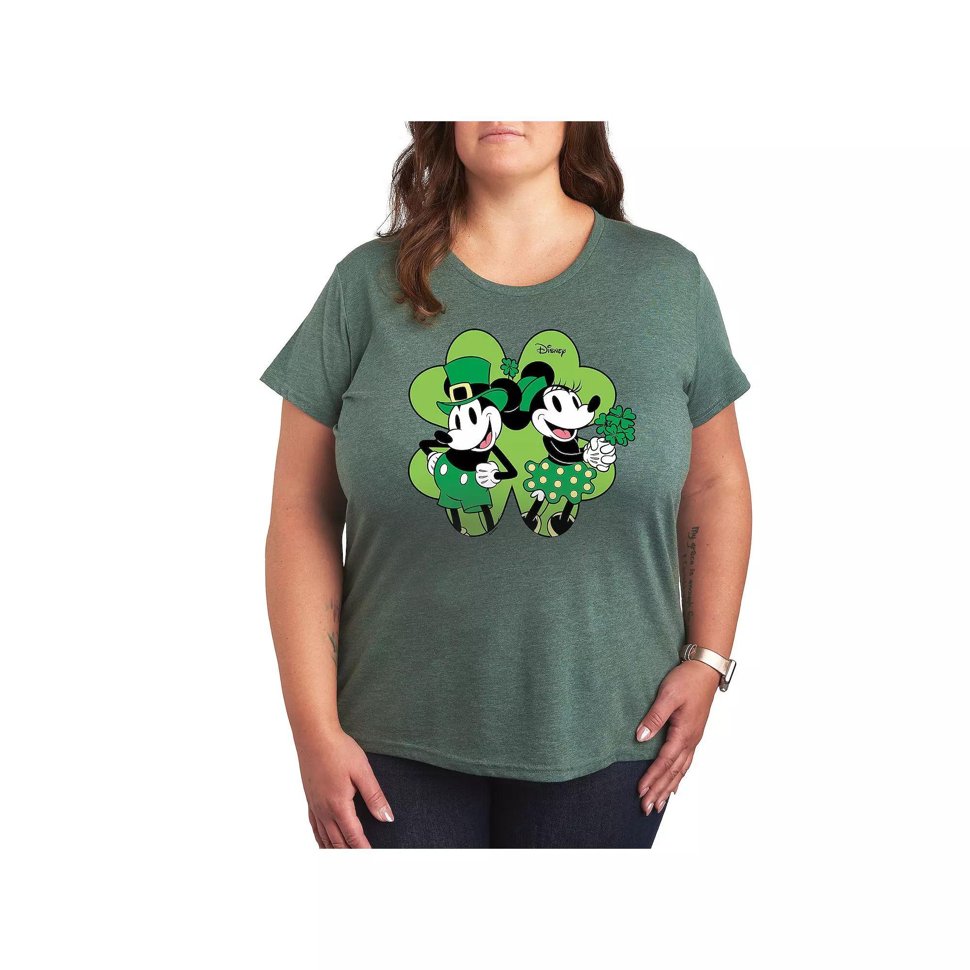 Disney's Mickey & Minnie Mouse Plus Shamrock Graphic Tee, Women's,  Product Image