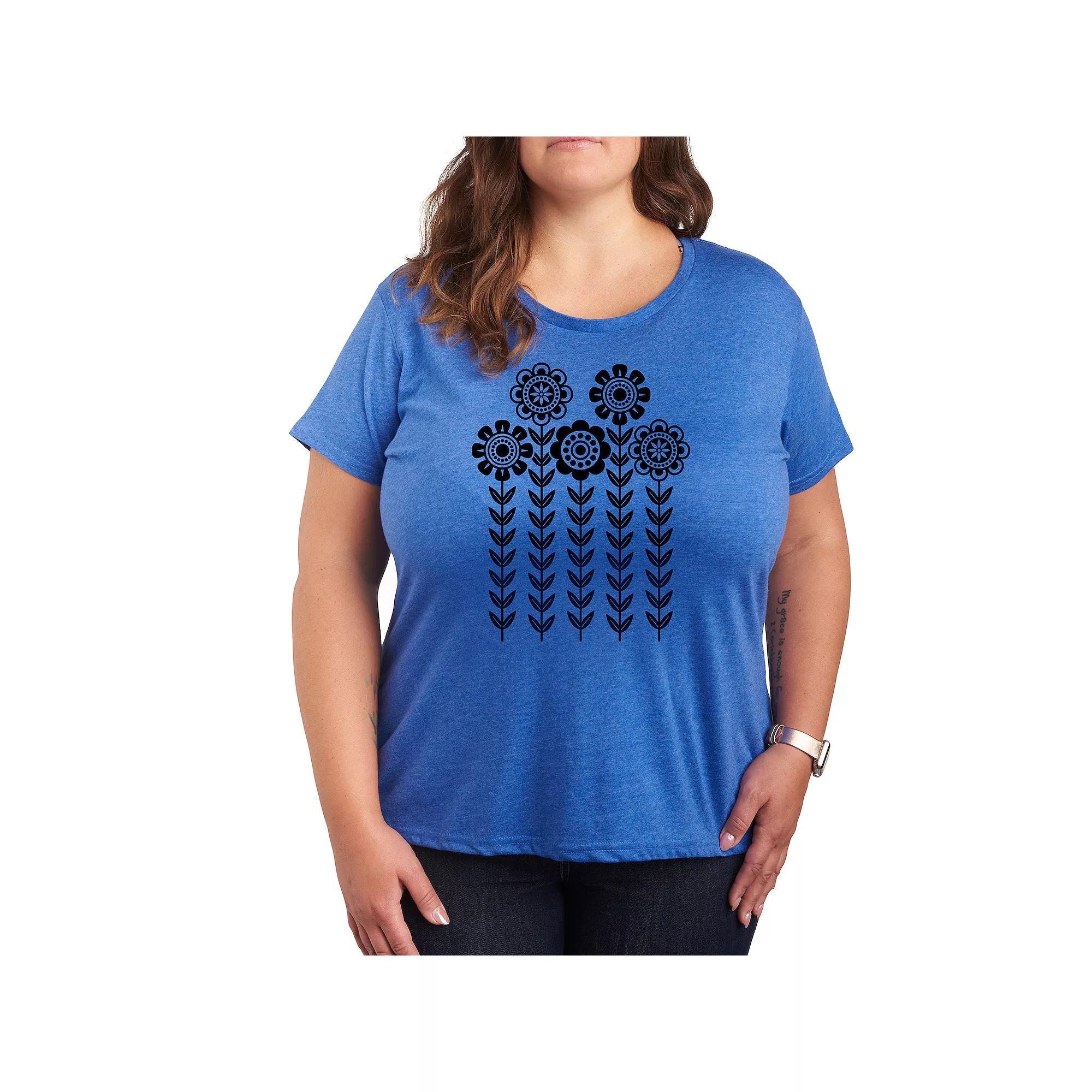 Plus Chicken Continuous Line Doodle Graphic Tee, Women's,  Product Image