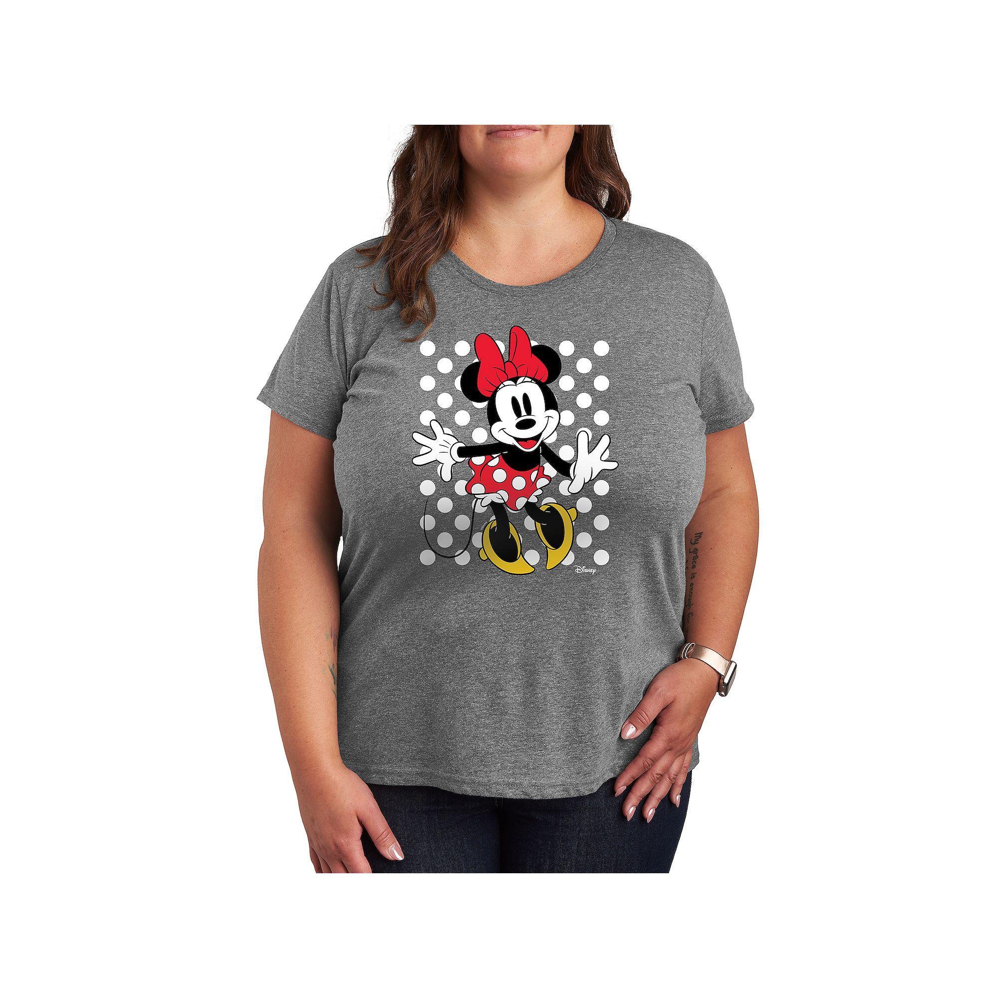 Disney's Minnie Mouse Plus With Dots Graphic Tee, Women's,  Product Image
