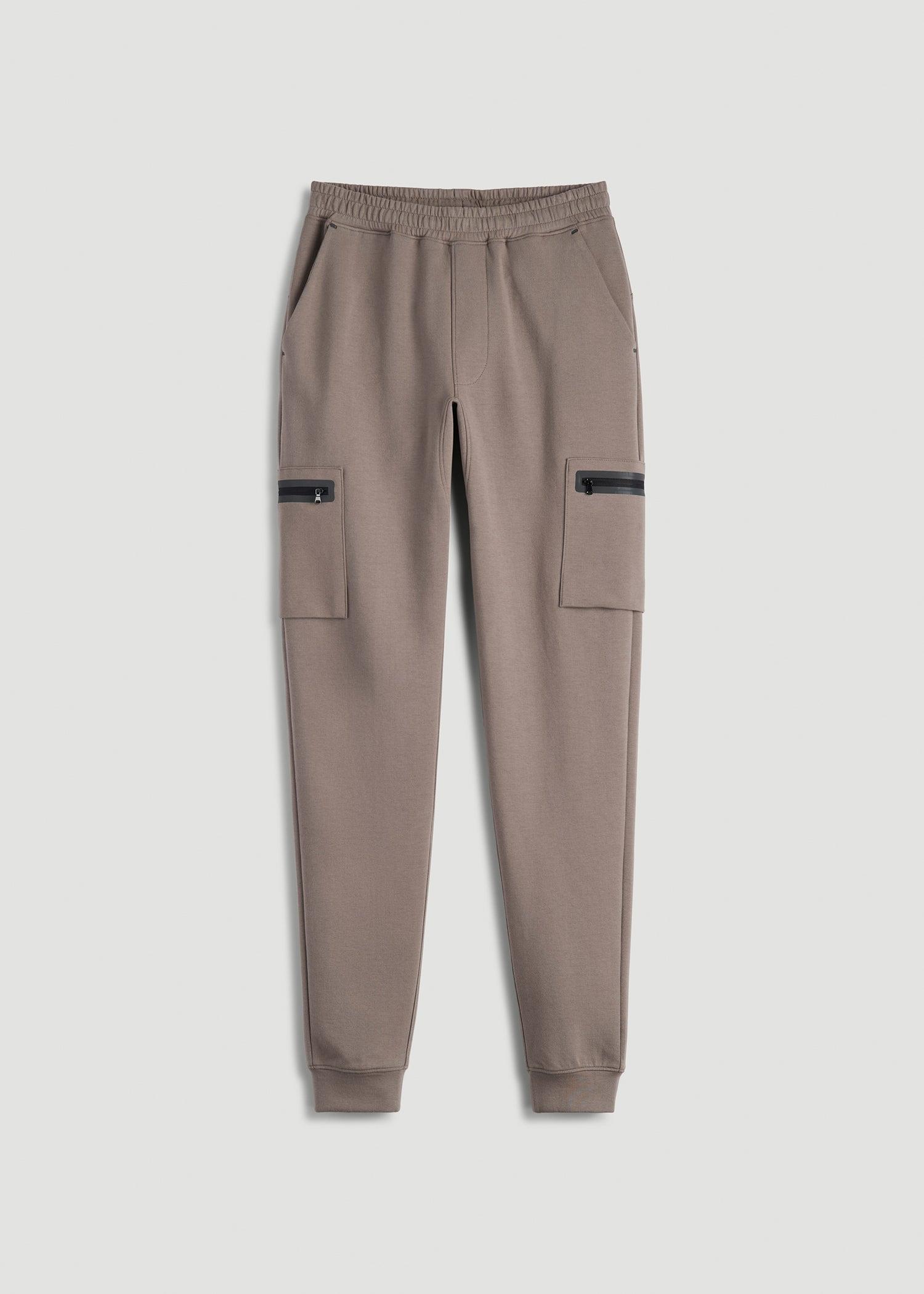 Tech Motion Fleece Cargo Joggers for Tall Men in Portobello Male Product Image