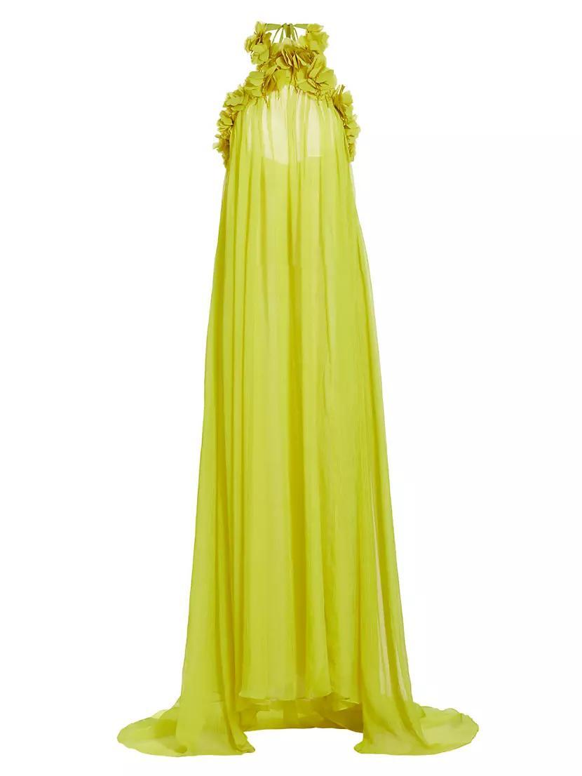 Floral Appliqué Chiffon Gown Product Image