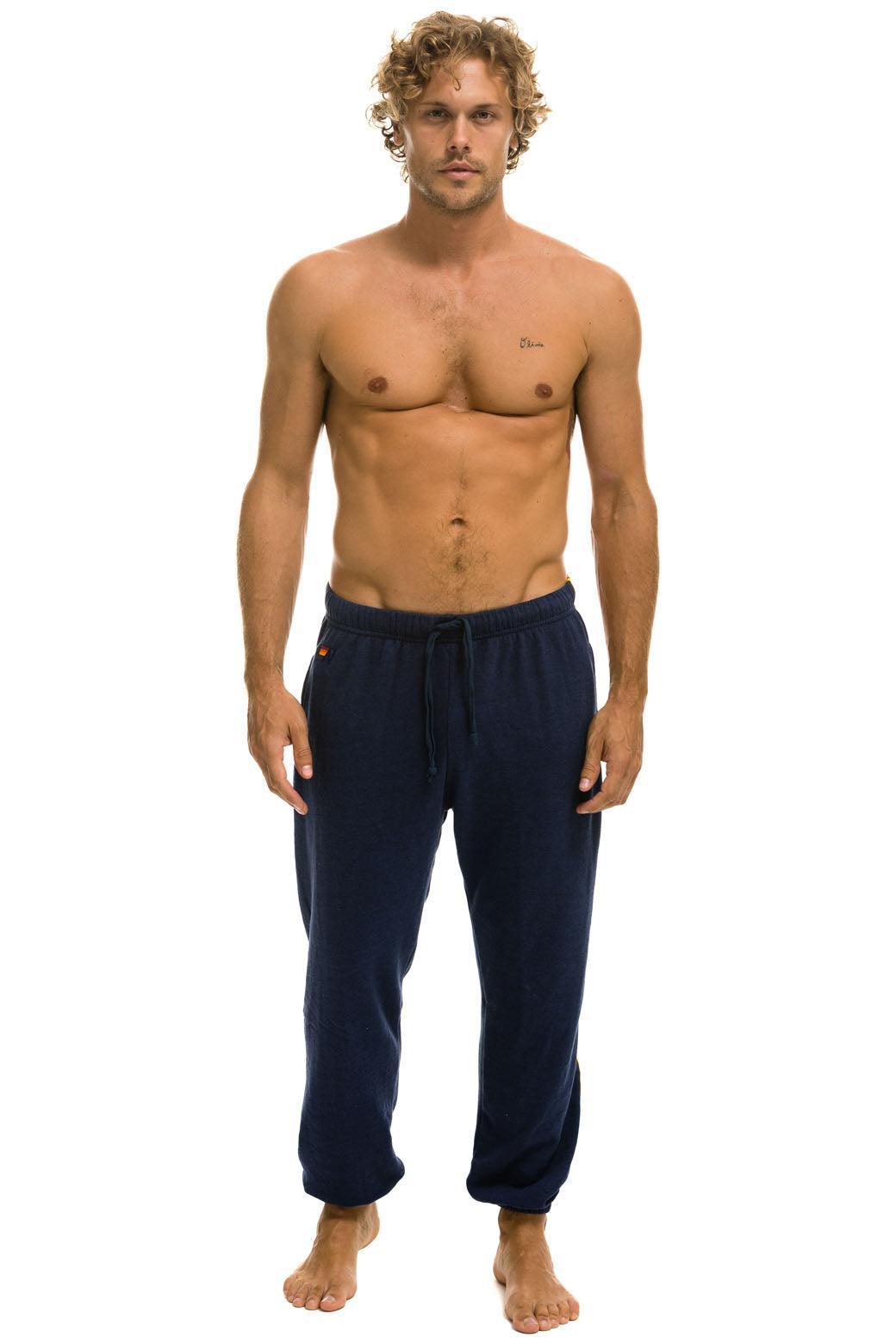 5 STRIPE SWEATPANTS - NAVY Male Product Image