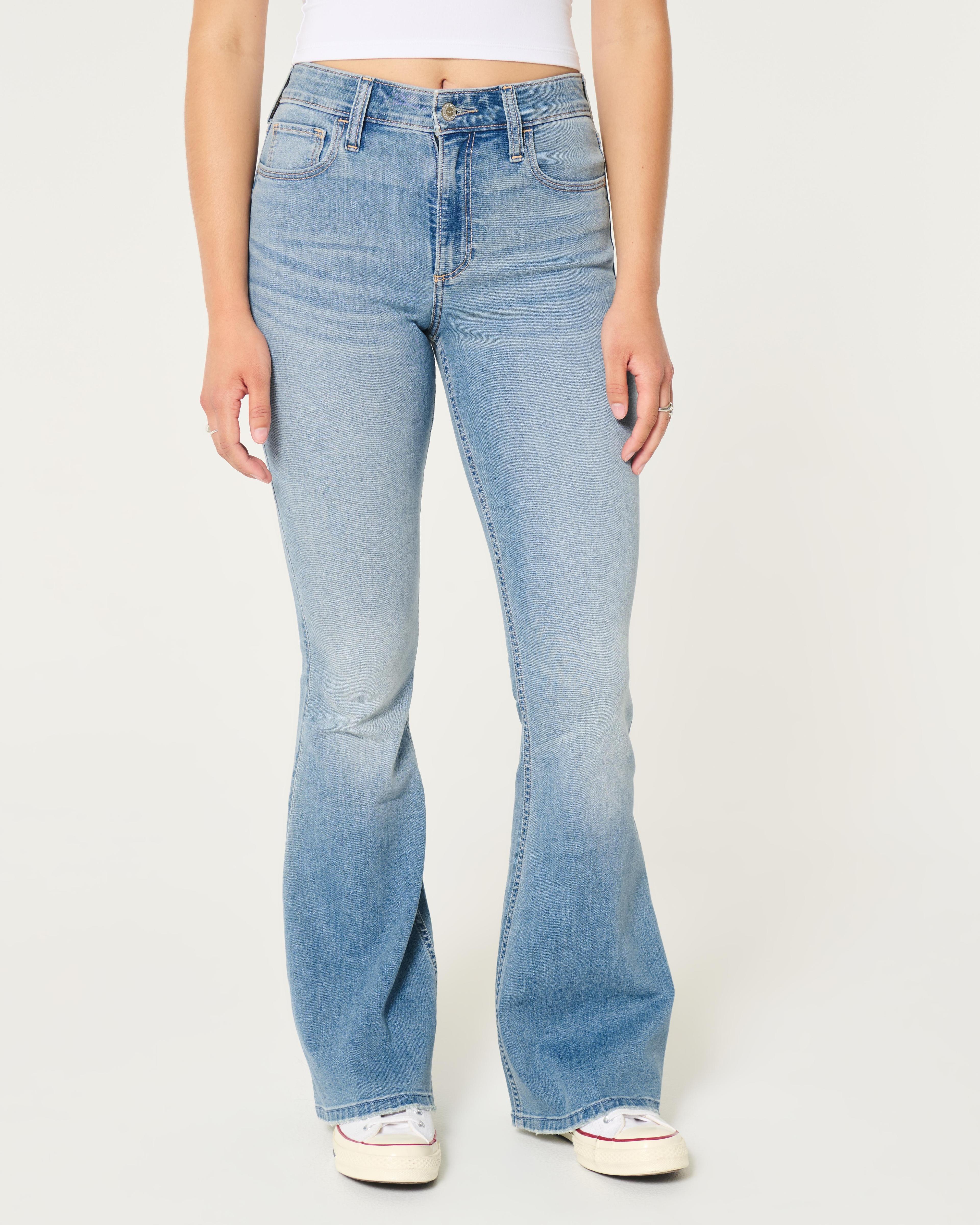 Curvy High-Rise Dark Wash Flare Jeans Product Image