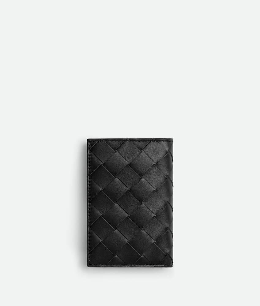 Men's Intrecciato Flap Card Case in Black grass Product Image