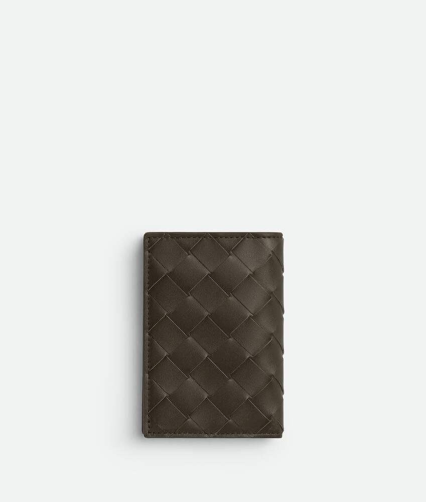 Men's Intrecciato Flap Card Case in Kaki/dark praline Product Image