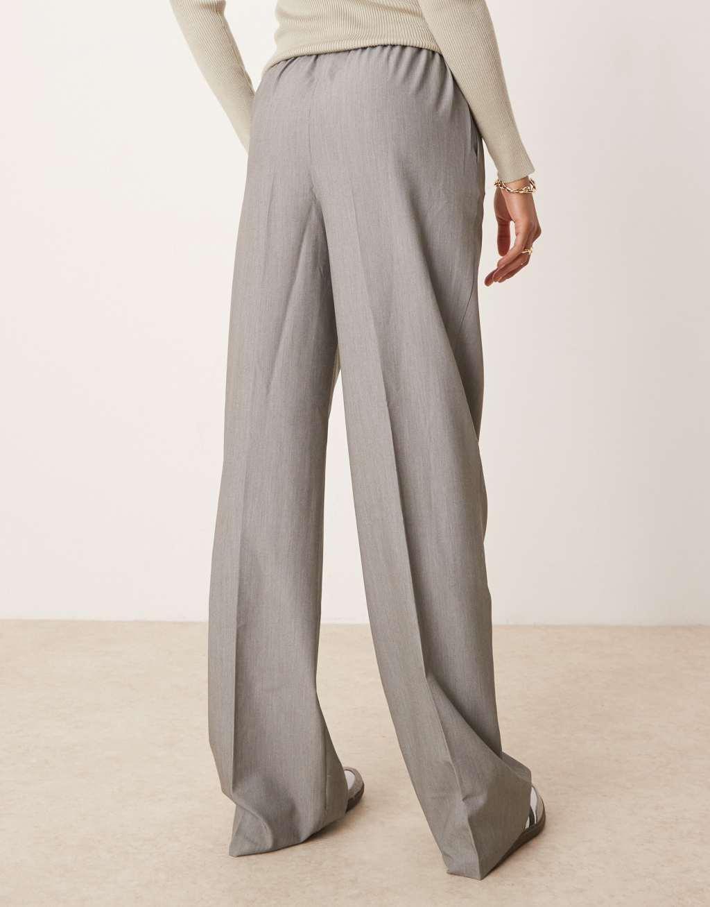 ASOS DESIGN Tall tailored pull on pants in gray Product Image