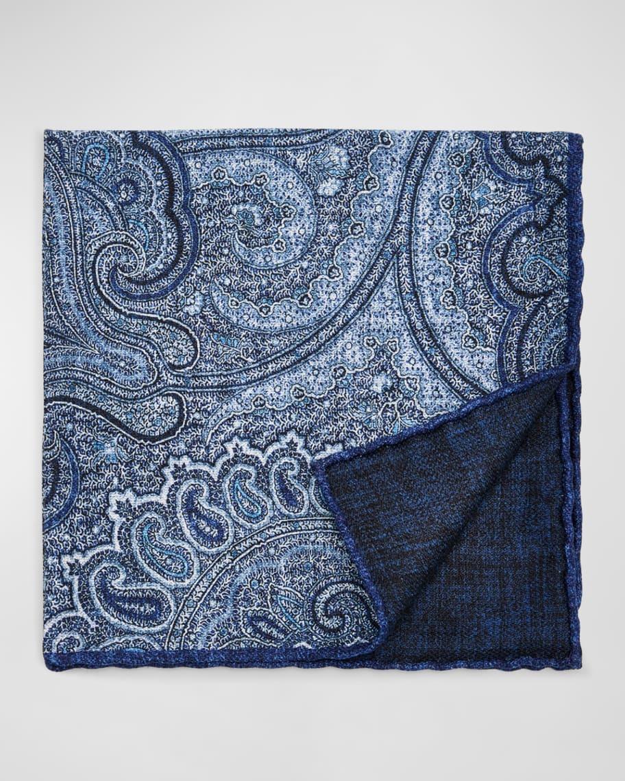 Men's Silk Paisley-Print Pocket Square Product Image