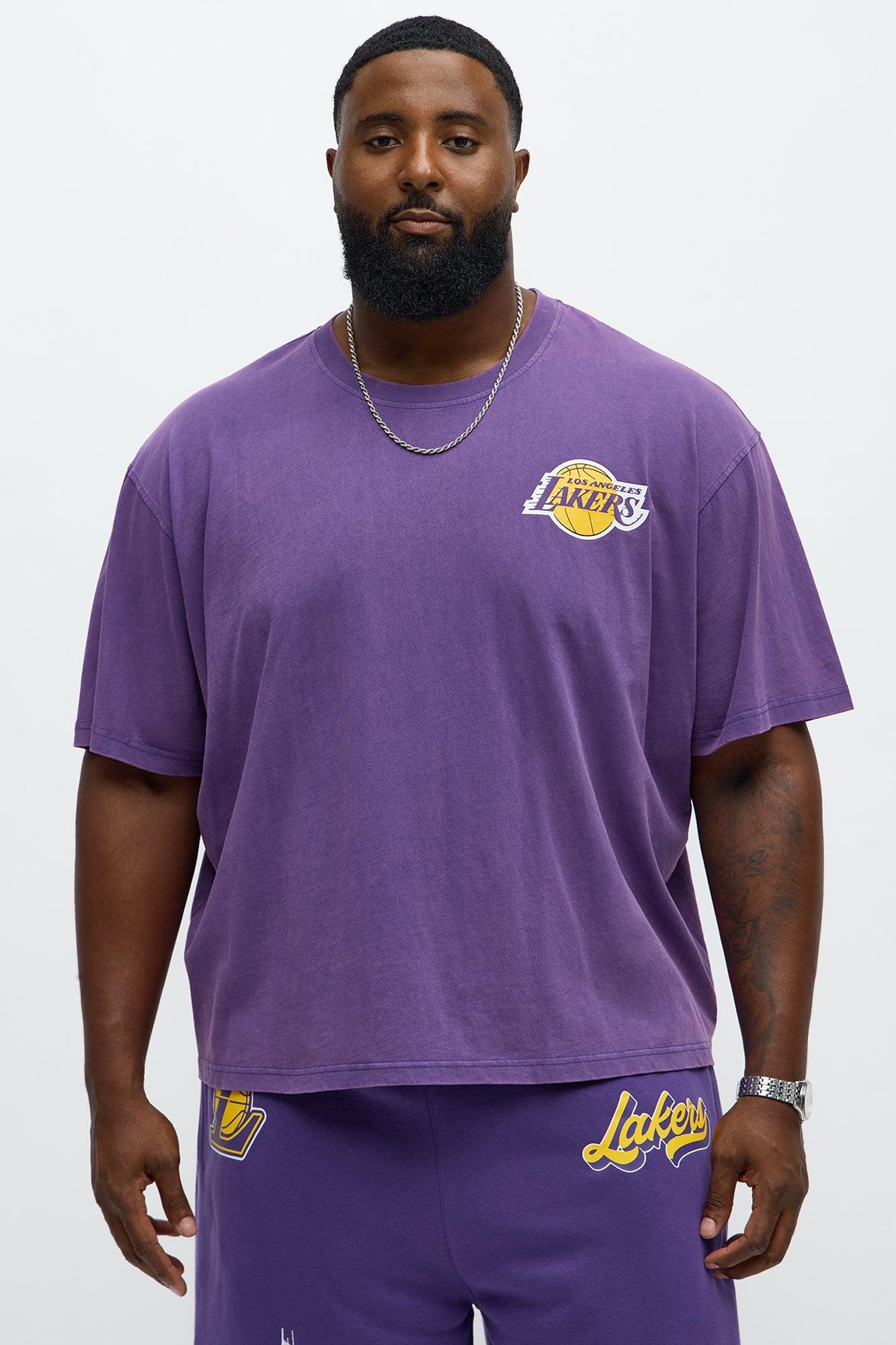 Lakers Freethrow Oversized Short Sleeve Tee - Purple Male Product Image