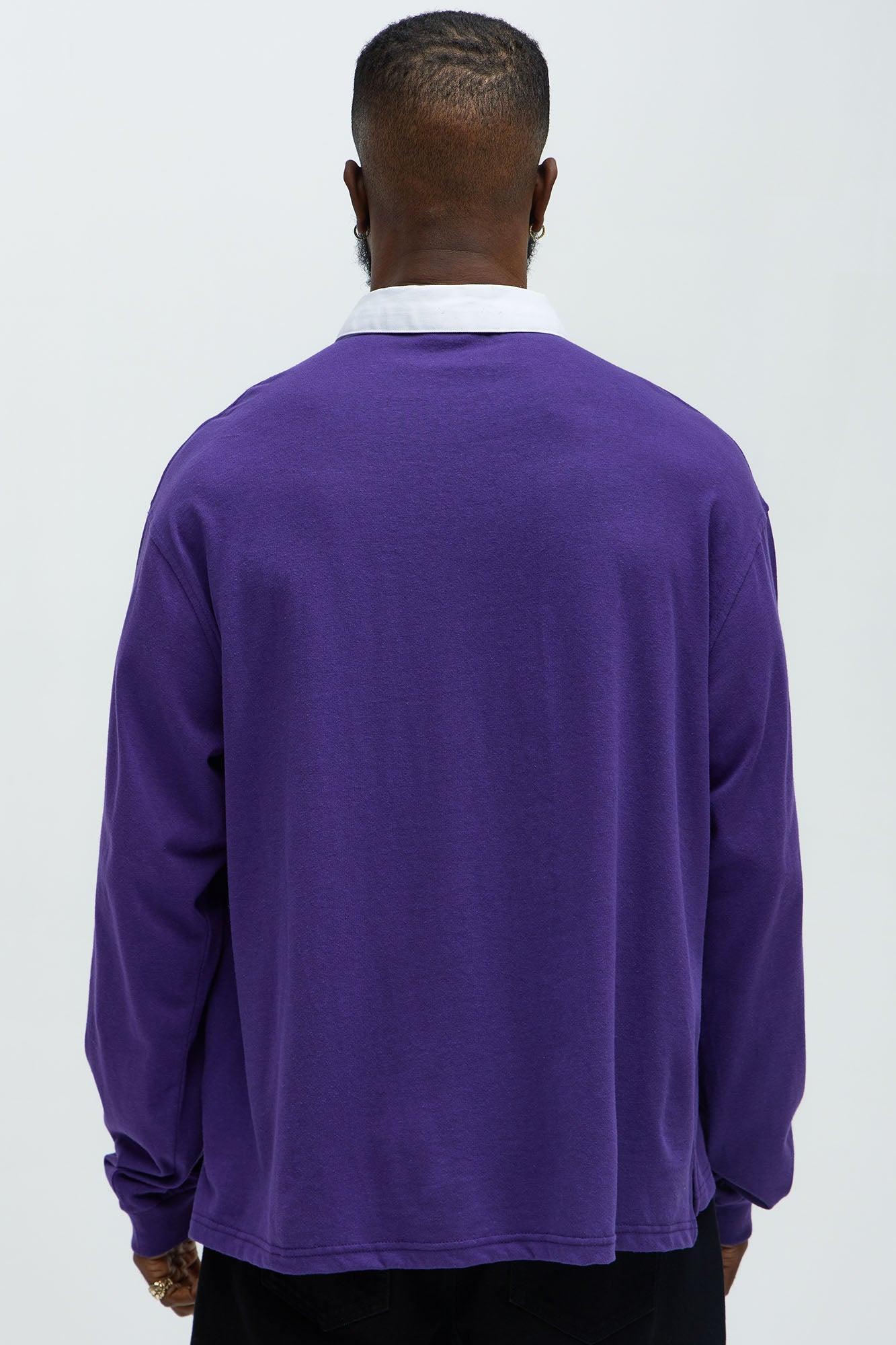 Lakers Flanker Long Sleeve Polo - Purple Product Image