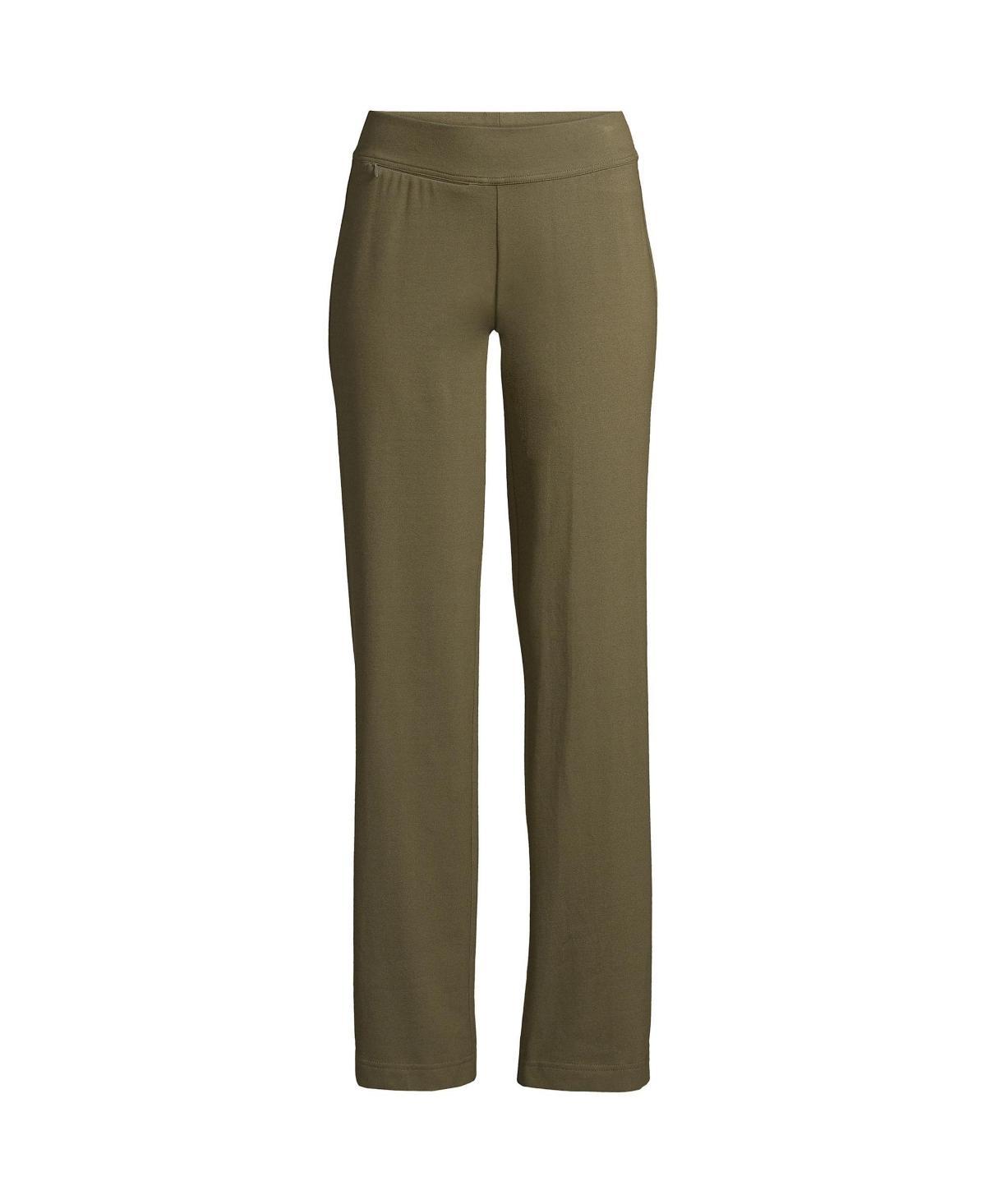 Plus Size Lands End Starfish Pull-On Straight-Leg Pants, Womens Green Moss Product Image