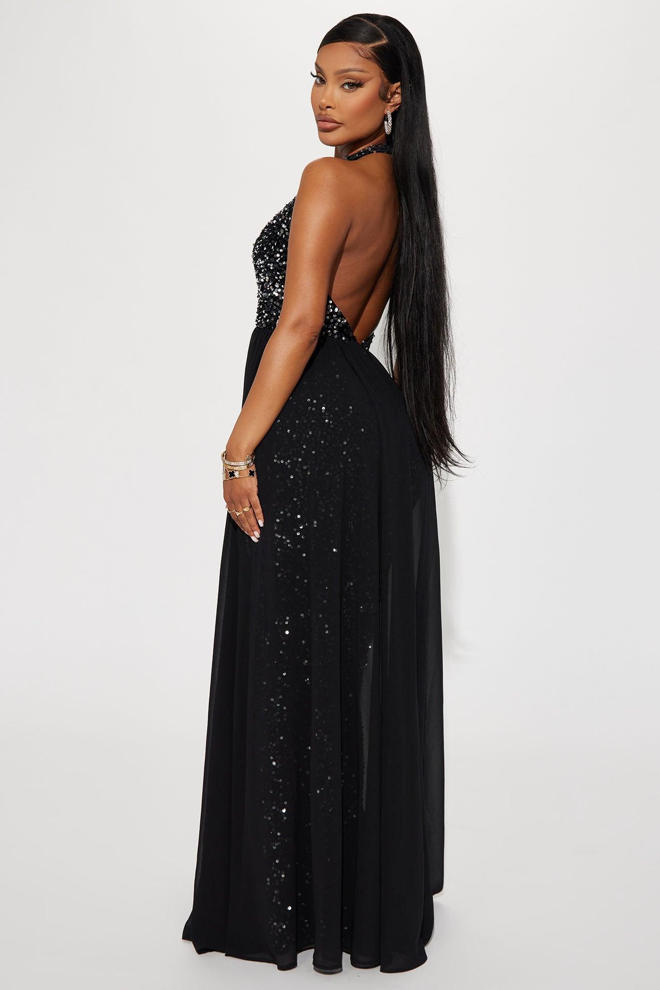 Star Of The Evening Sequin Jumpsuit - Black Product Image