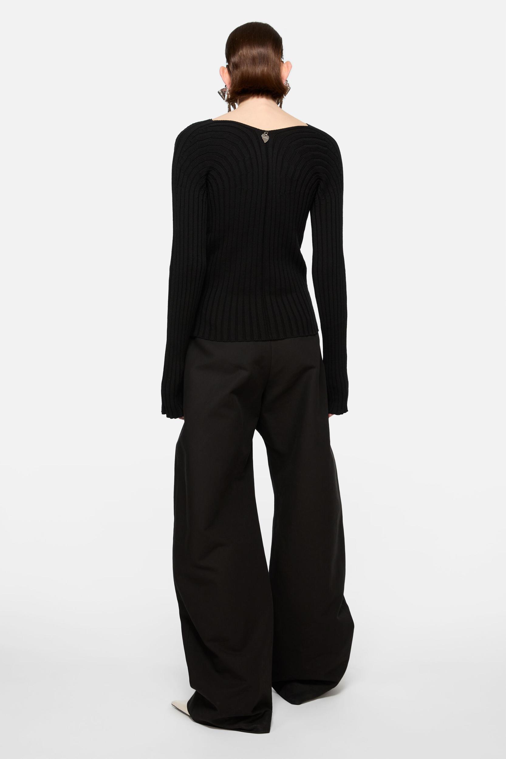 Button-up rib cardigan Product Image