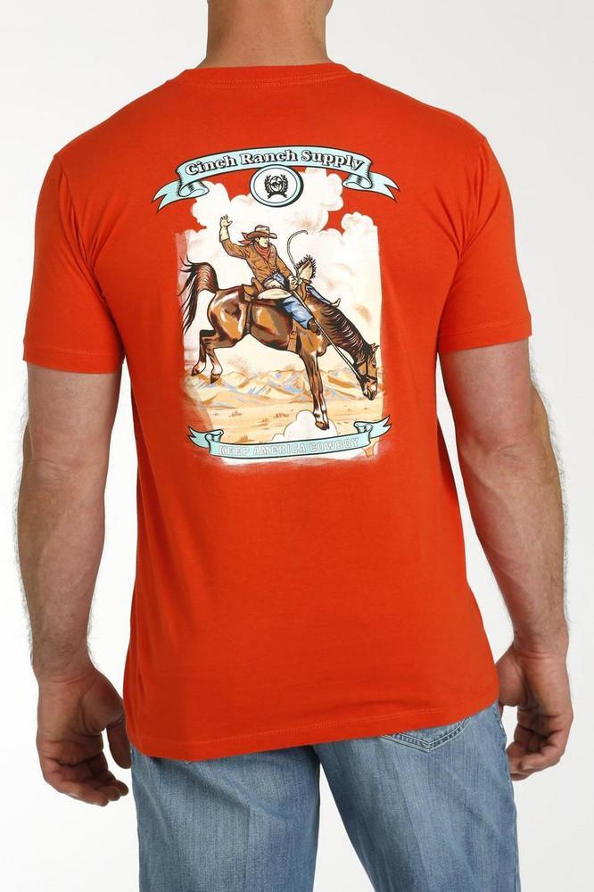 SALE Cinch® Men's S/S Red Cinch Ranch Supply T-Shirt Product Image