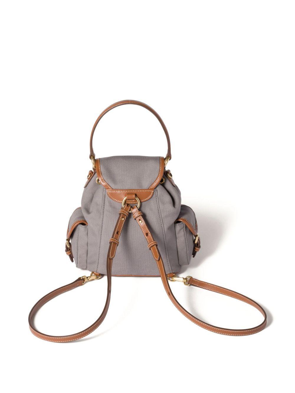 leather-trimmed canvas backpack Product Image