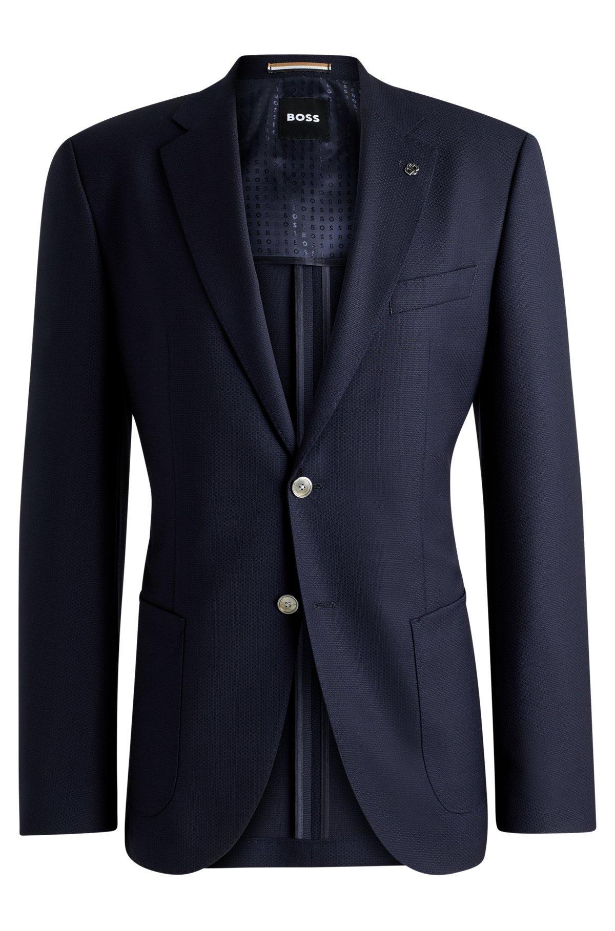 Regular-fit suit jacket in micro-patterned virgin wool Product Image