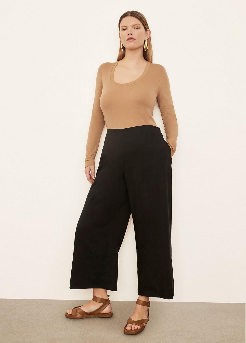 Womens Crop Wide Pant, Black, Size 20 Vince Product Image