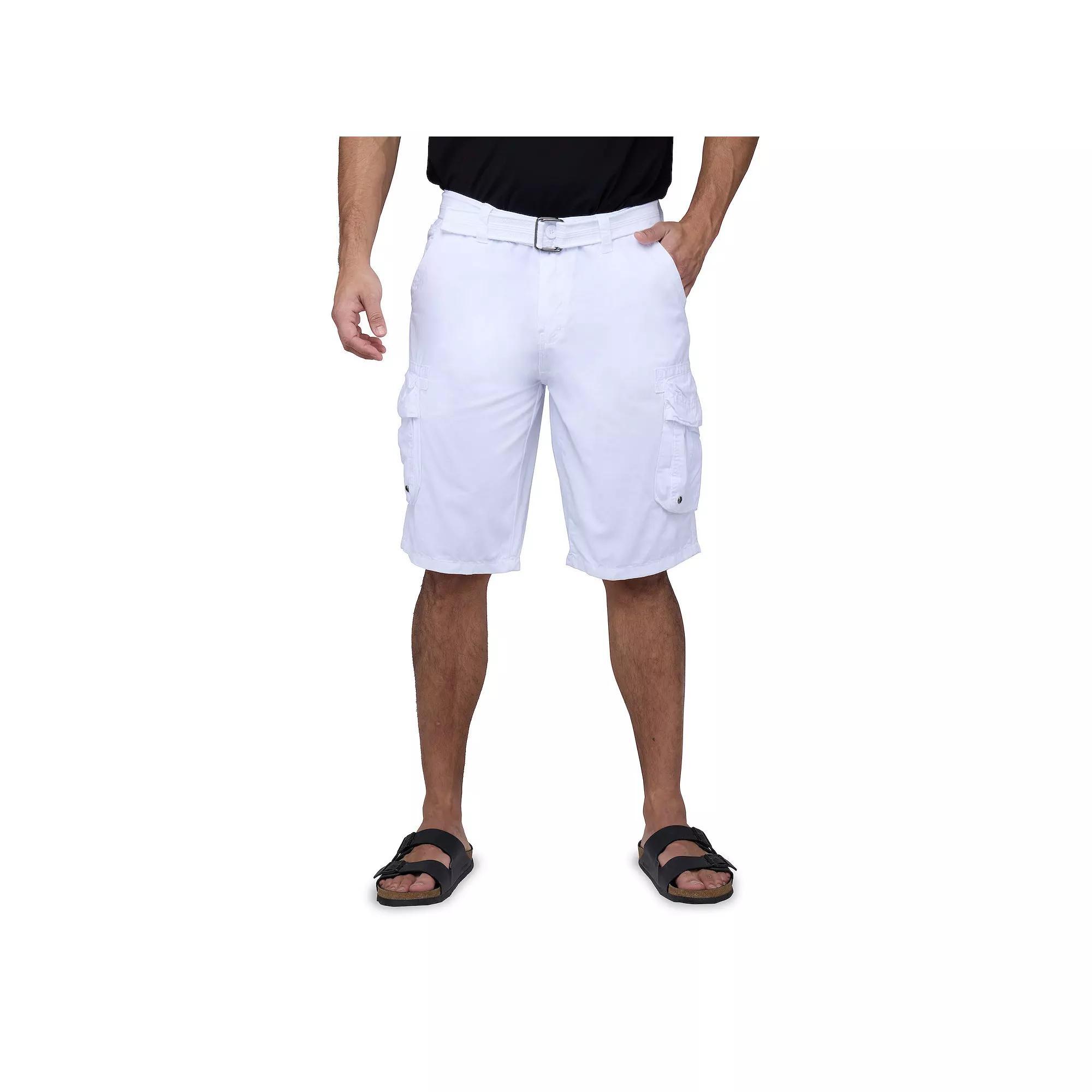 Men's RAW X by Xray Regular-Fit Belted Cargo Shorts, Size: 42, White Product Image