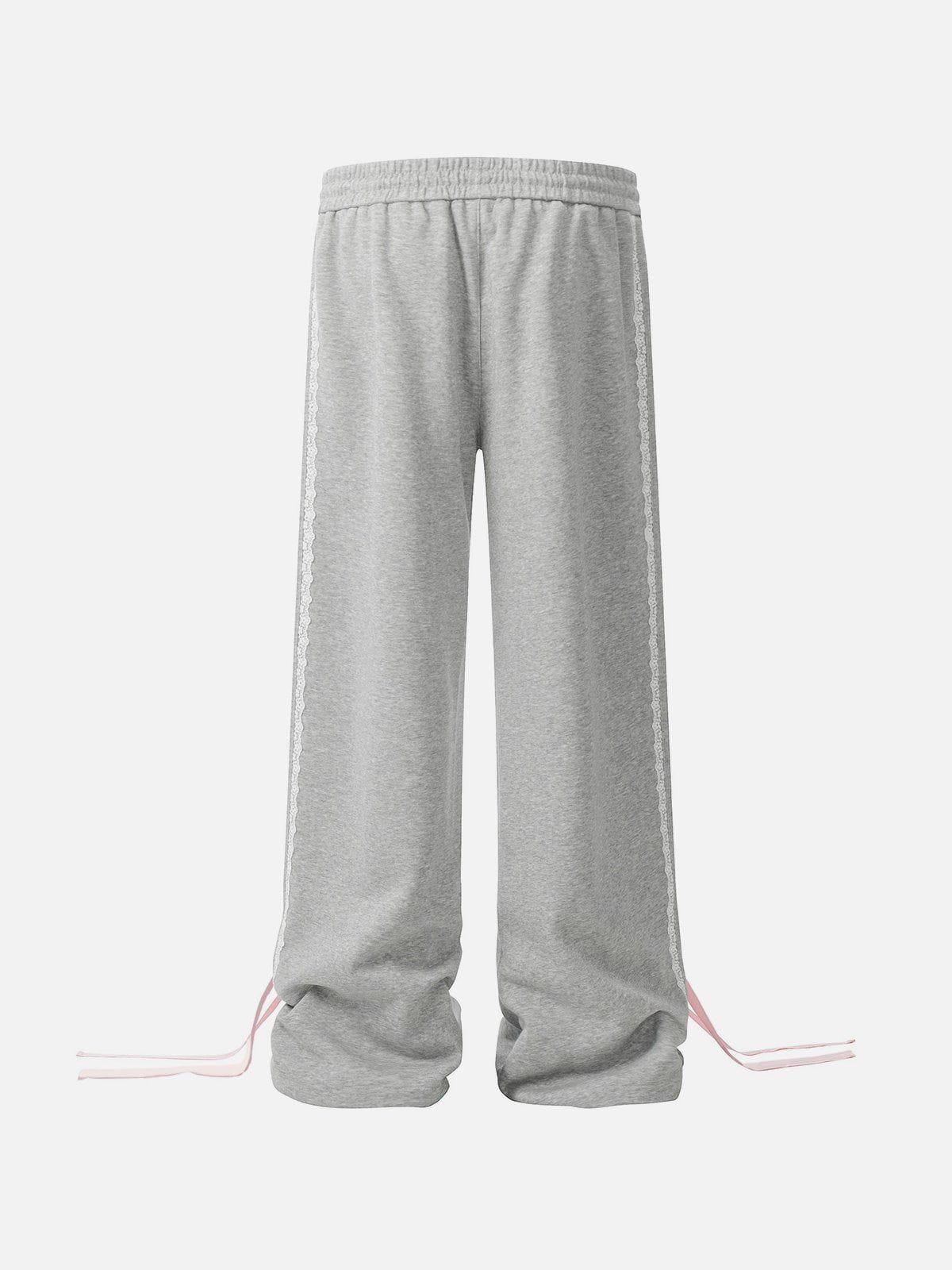 Aelfric Eden Lace Stripe Patchwork Sweatpants Product Image