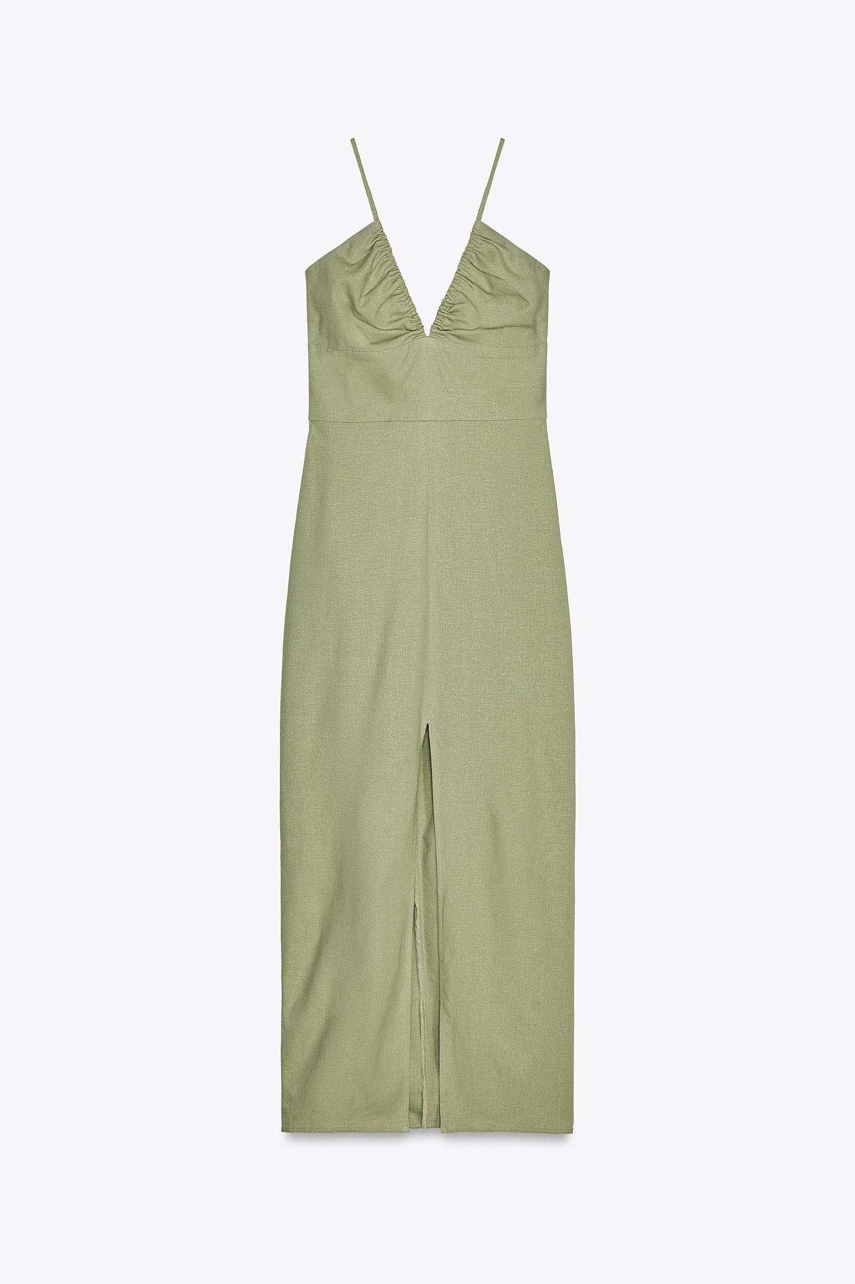 LINEN MIDI DRESS Product Image