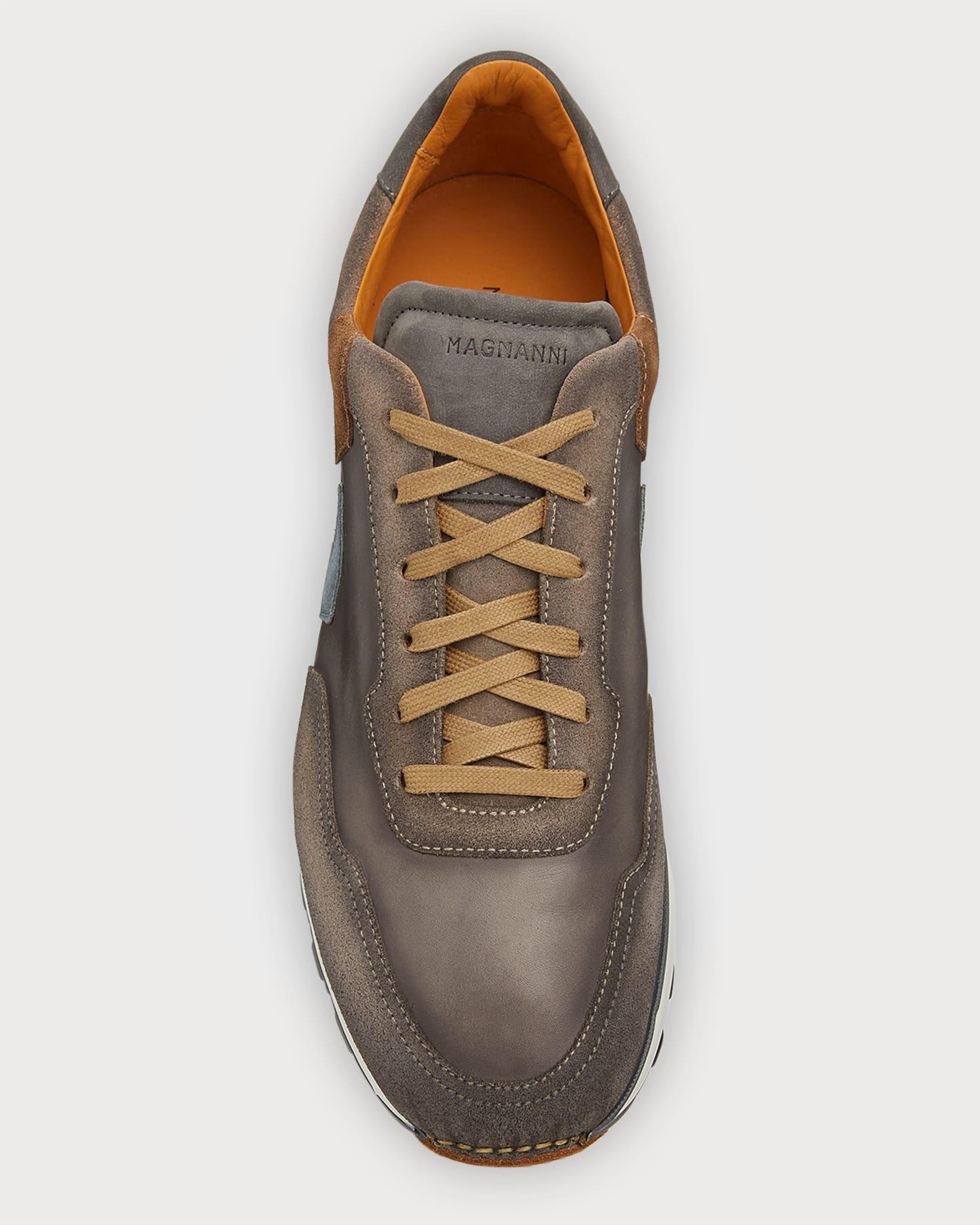 Men's Aero Leather & Suede Low-Top Sneakers Product Image