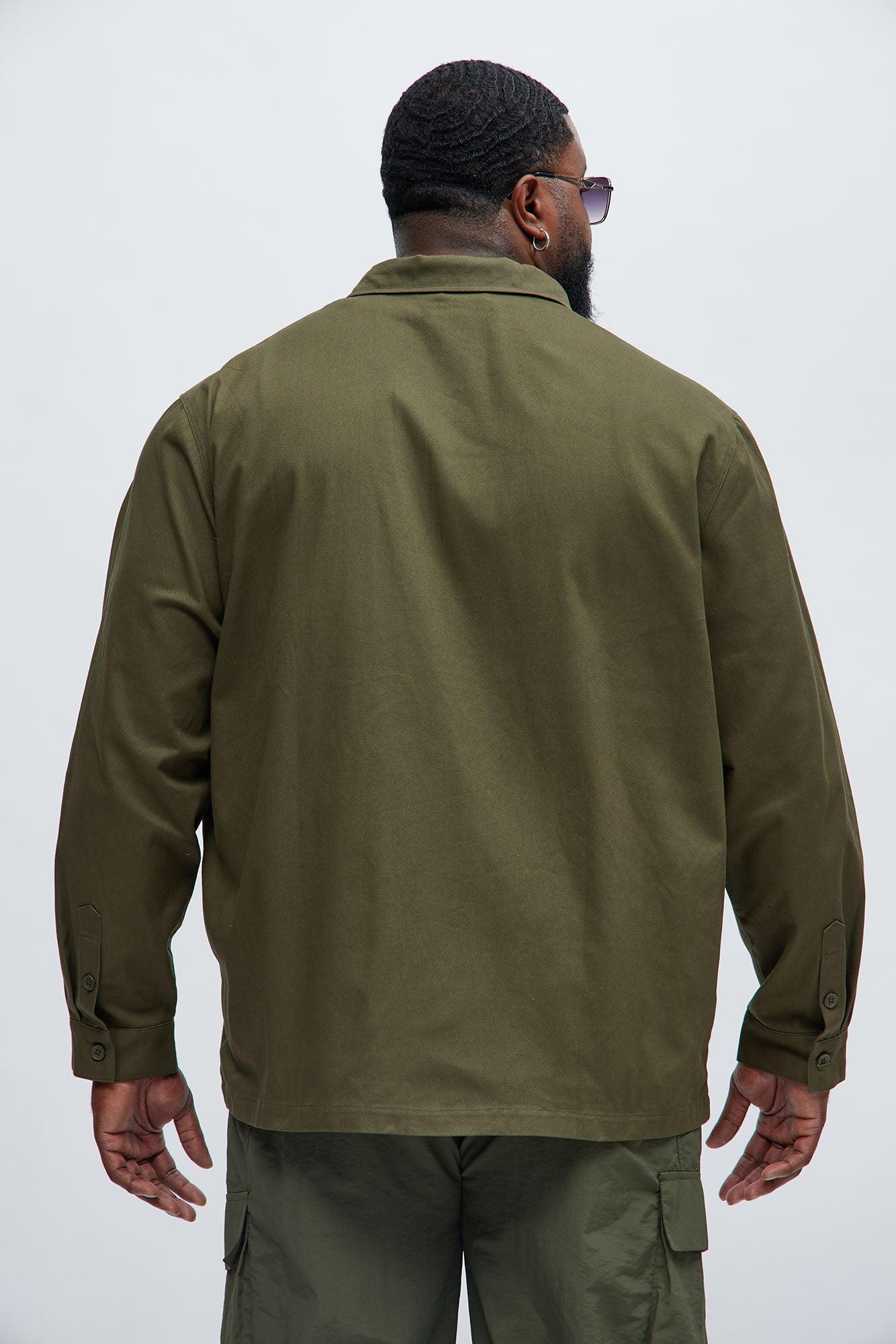 I Got You Embroidery Button Up Shirt - Olive Product Image