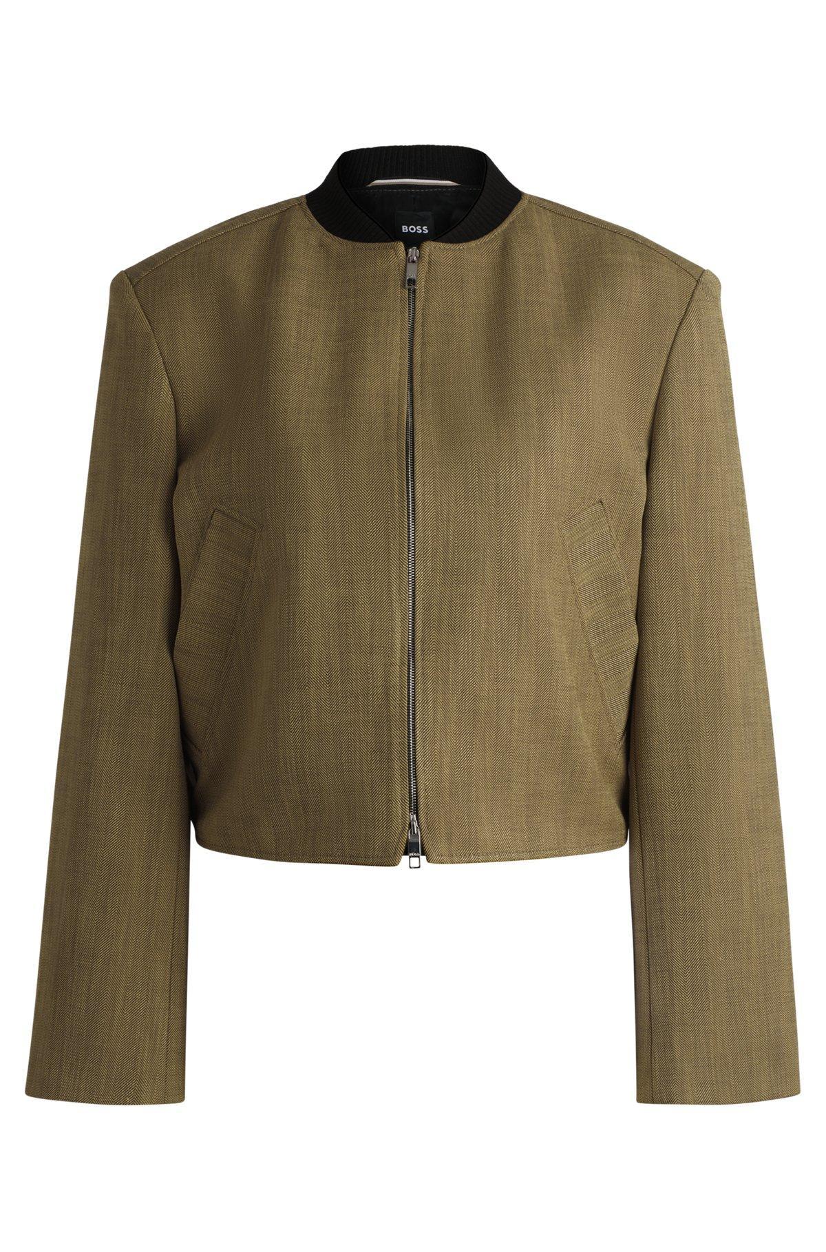Relaxed-fit jacket in herringbone stretch fabric Product Image