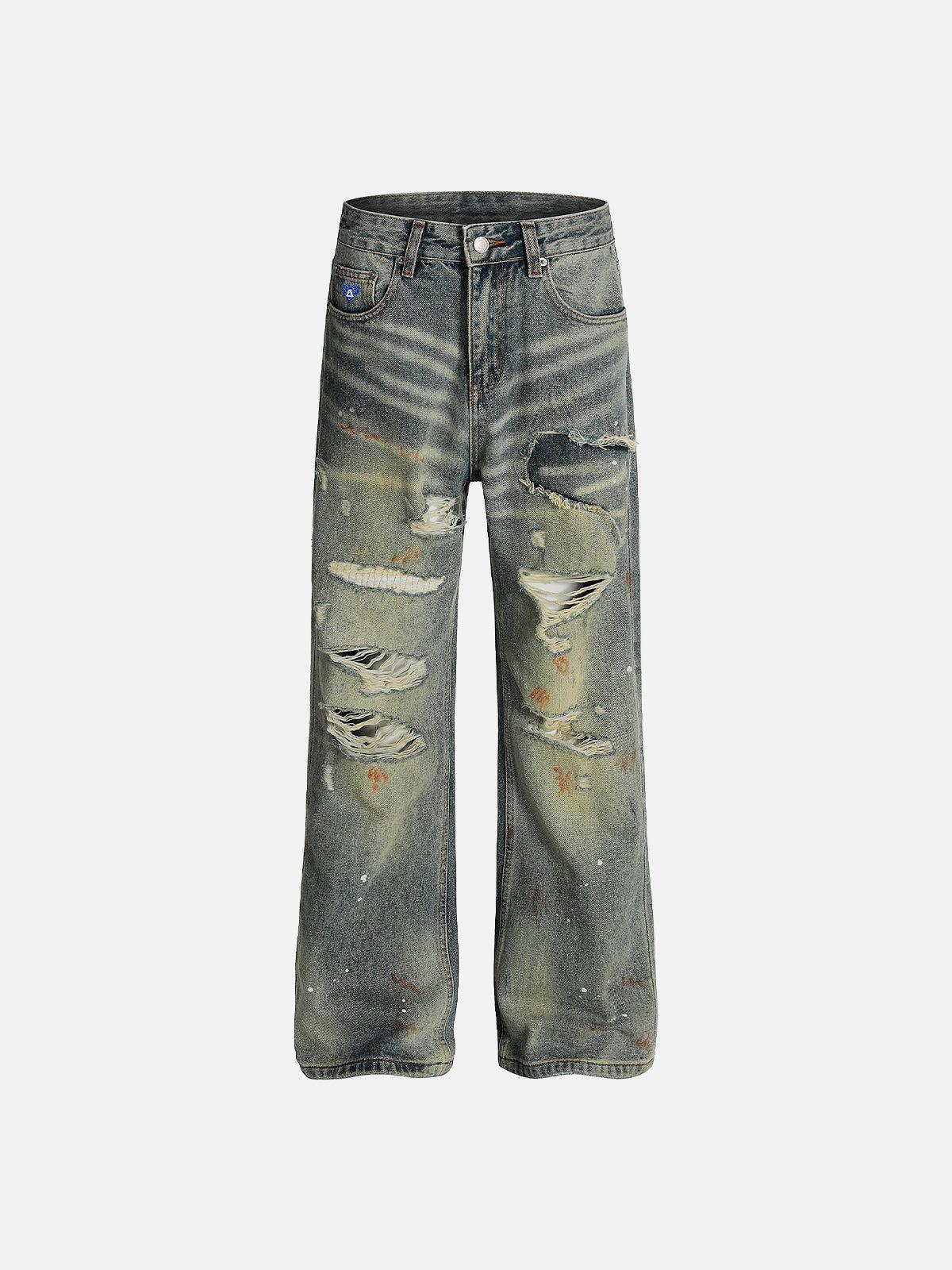 Aelfric Eden Washed Distressed Jeans Product Image