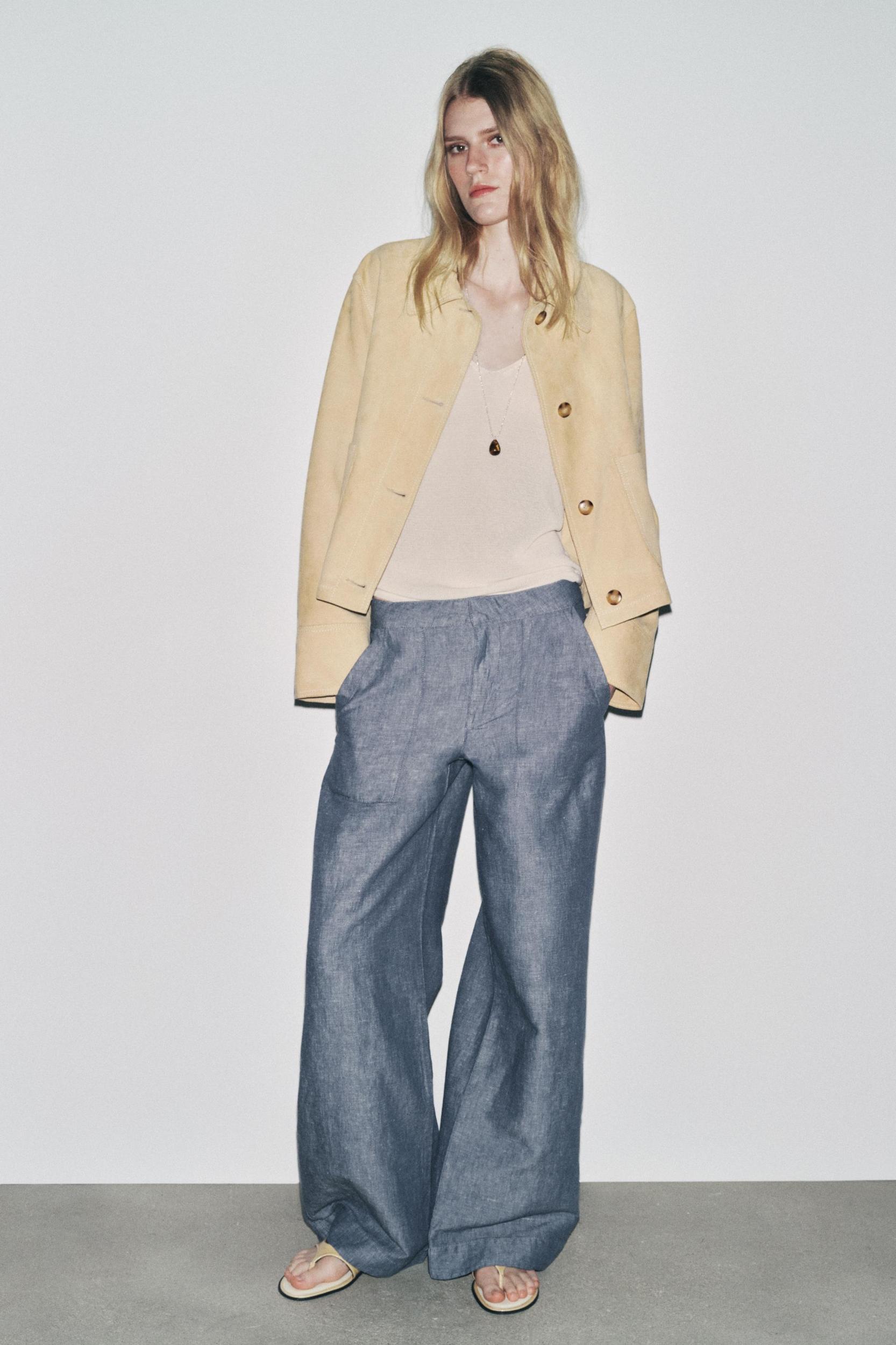 ZW COLLECTION WIDE LEG LINEN PANTS Product Image