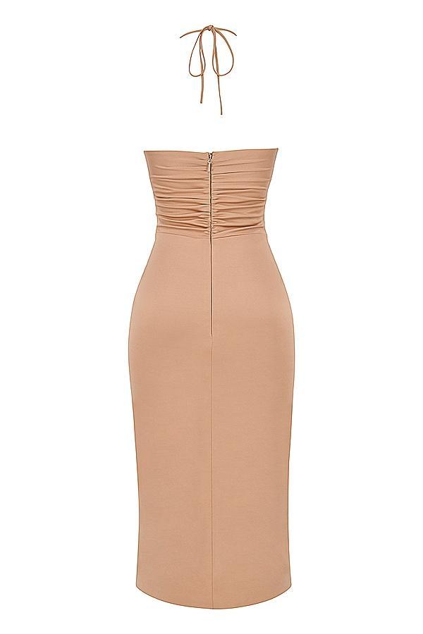 Kasia  caramel cutout midi dress Product Image