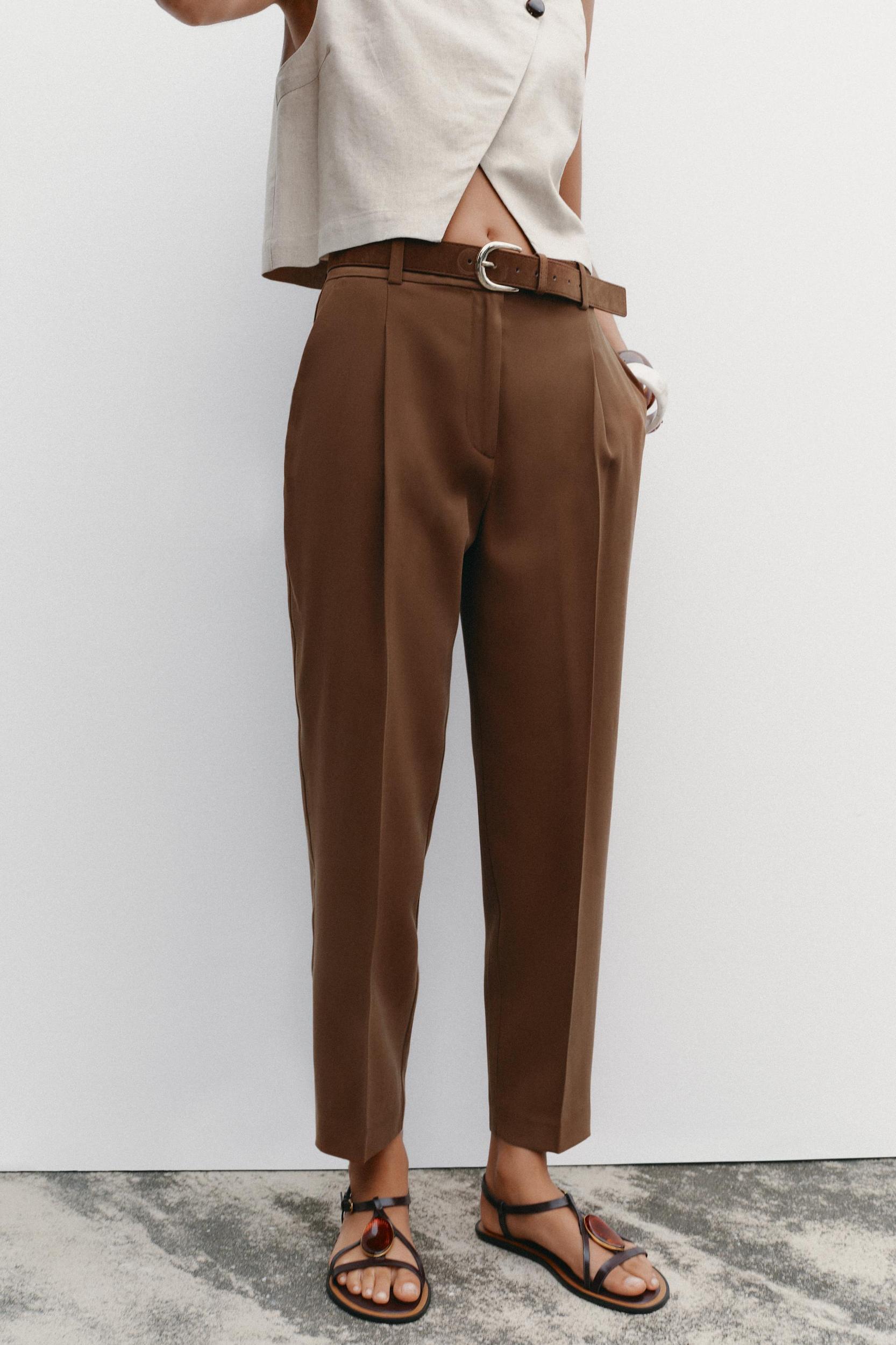 BELTED FLOWY PANTS Product Image