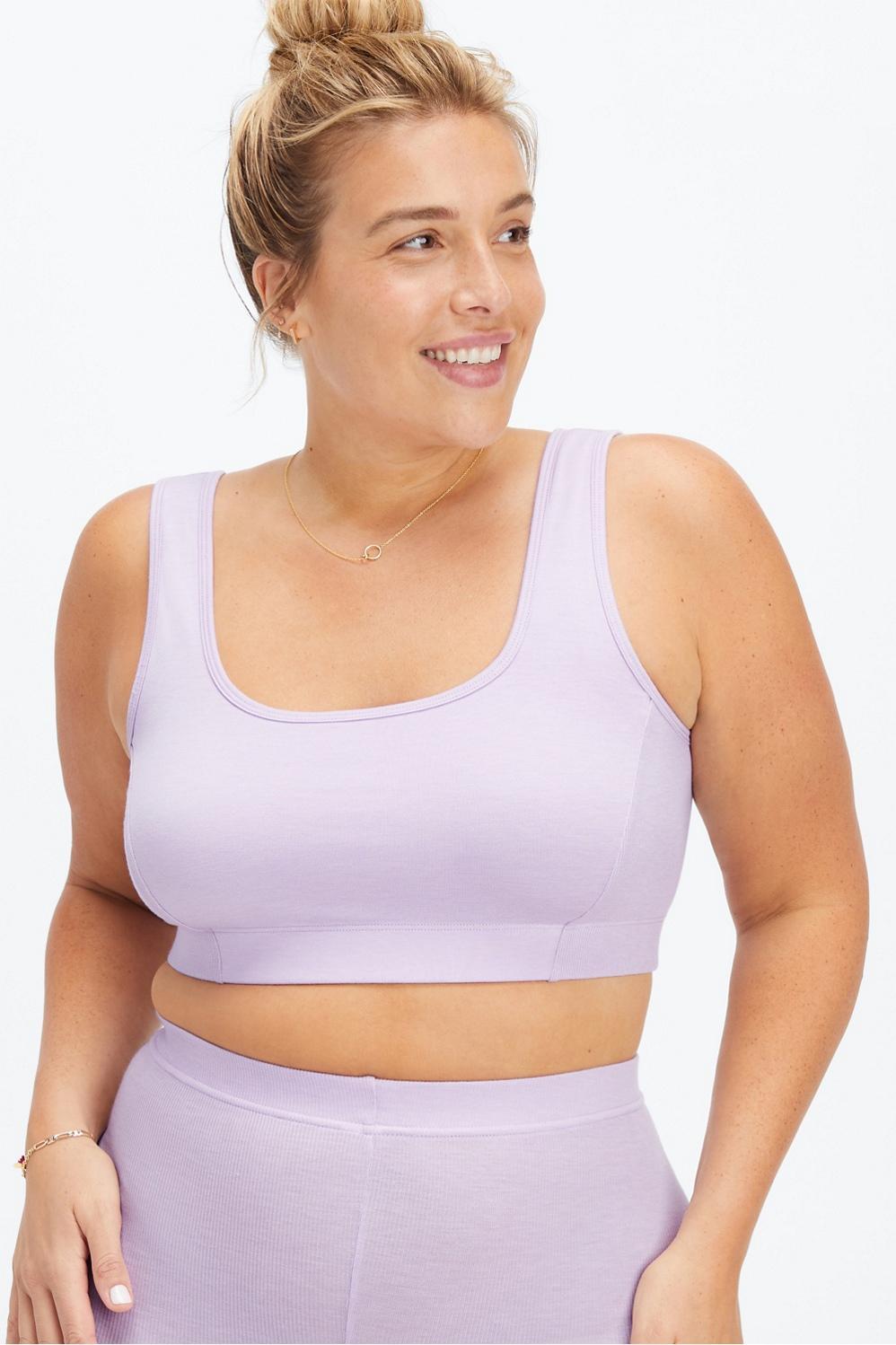 Fabletics RestoreKnit Scoop Back Bralette Womens purple plus Size 4X Product Image