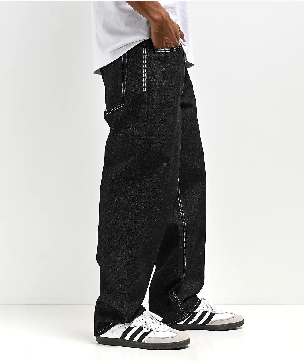 Empyre Raw Denim Black Loose Fit Skate Jeans Product Image