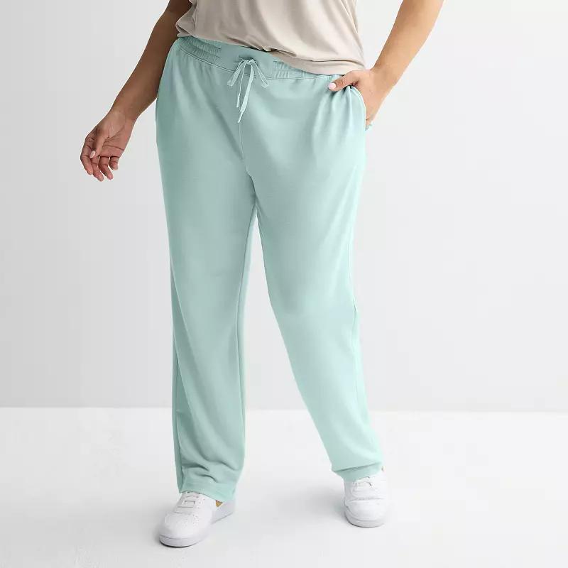 Plus Size Tek Gear® Straight Leg French Terry Pants, Women's, Size: 3XL, Hail Blue Product Image