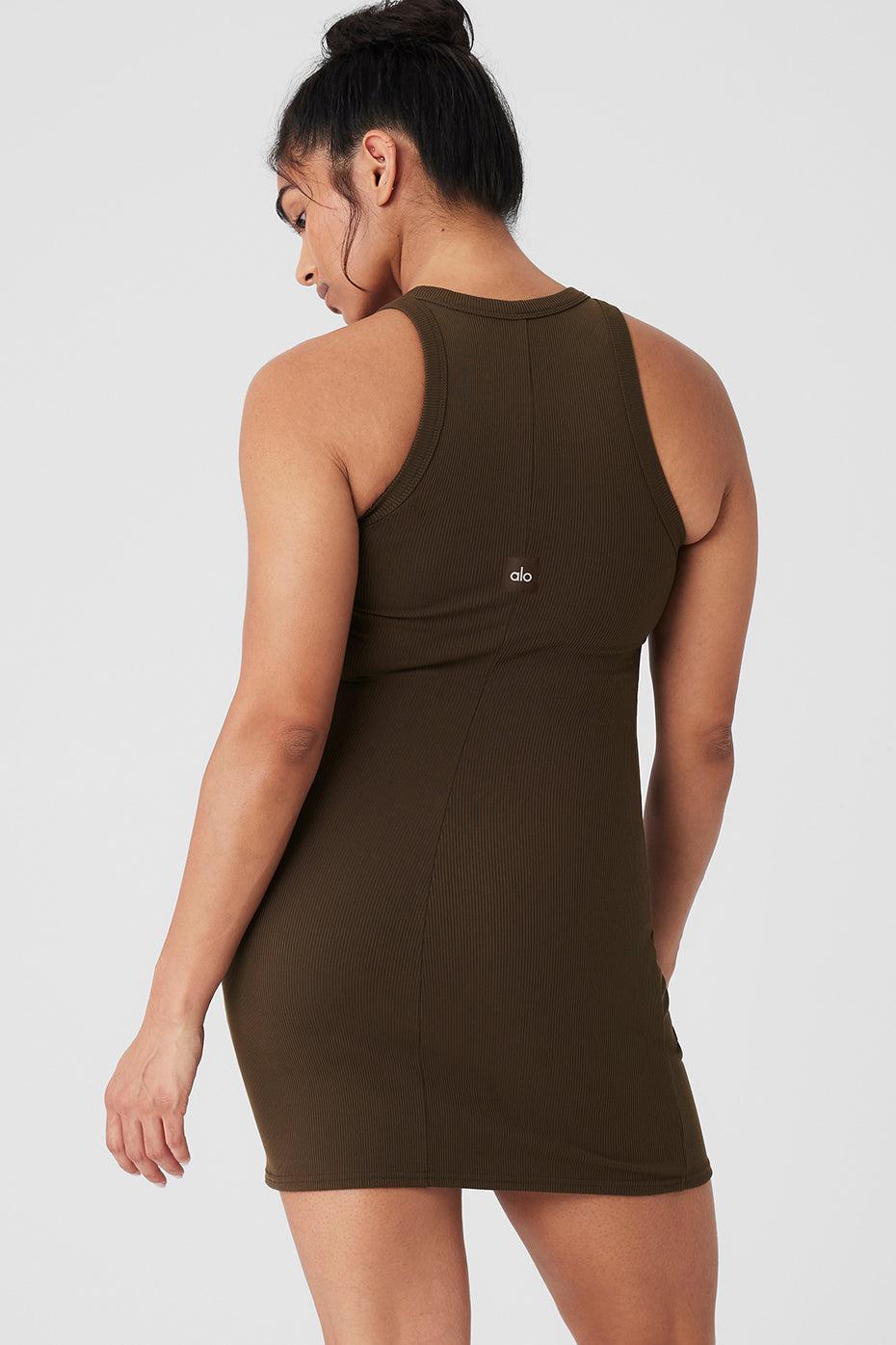 Goddess Ribbed Go-To Dress - Espresso Product Image