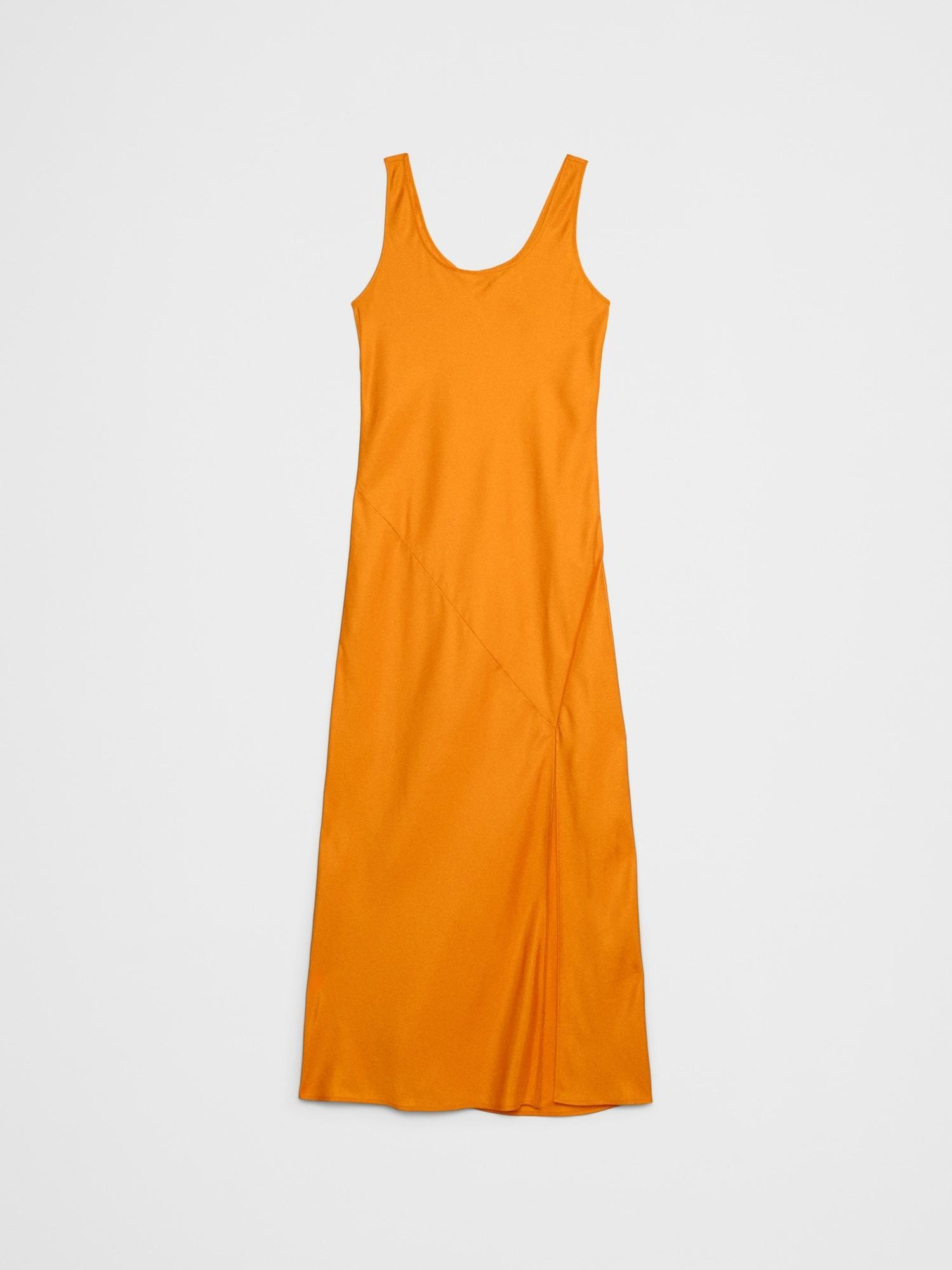 Silky Twill Slit Maxi Dress Product Image