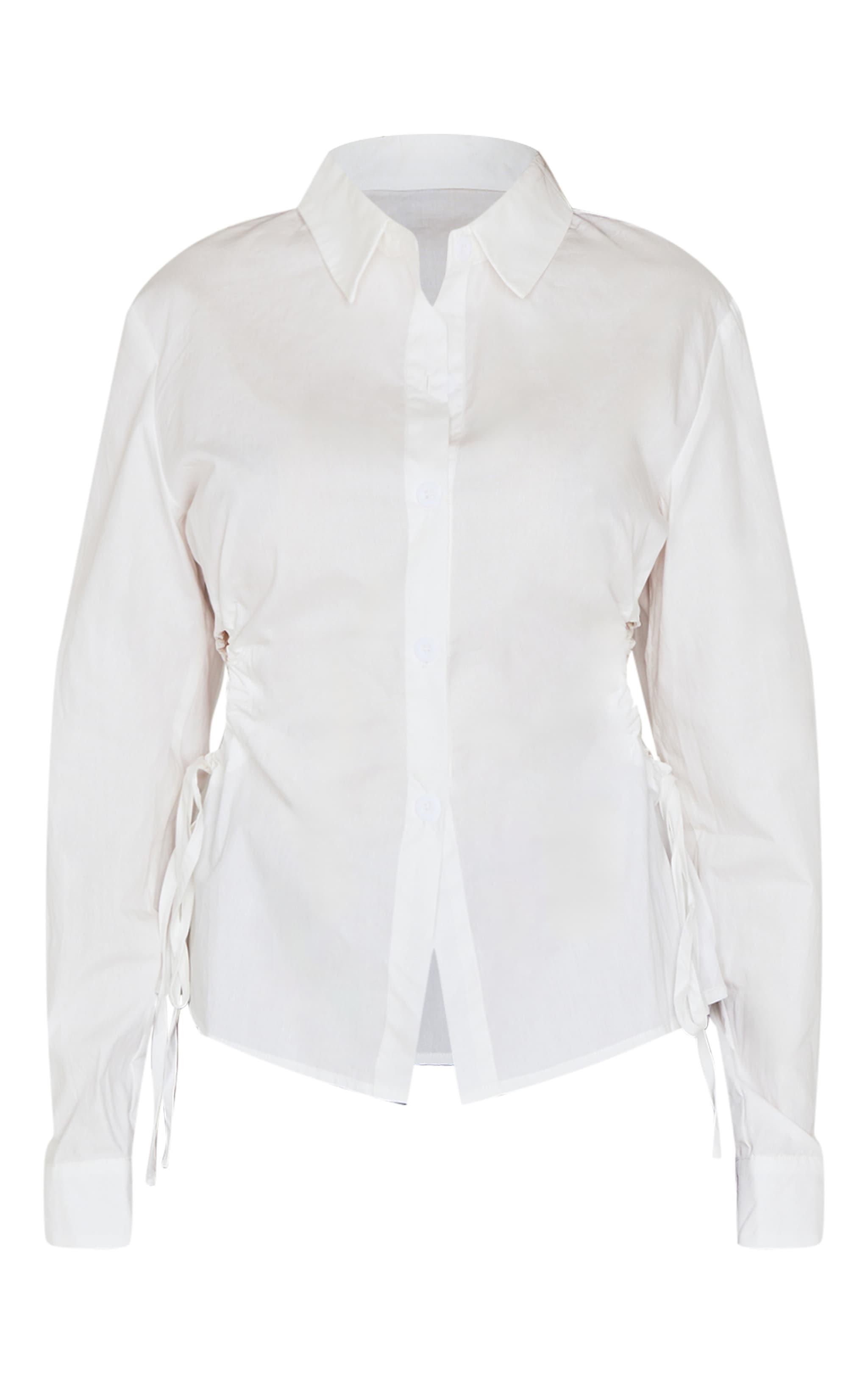 White Cut Out Side Detail Shirt Product Image