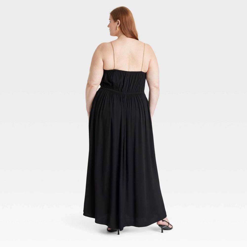 Womens Slit Maxi Dress - Ava & Viv Black XXL Product Image