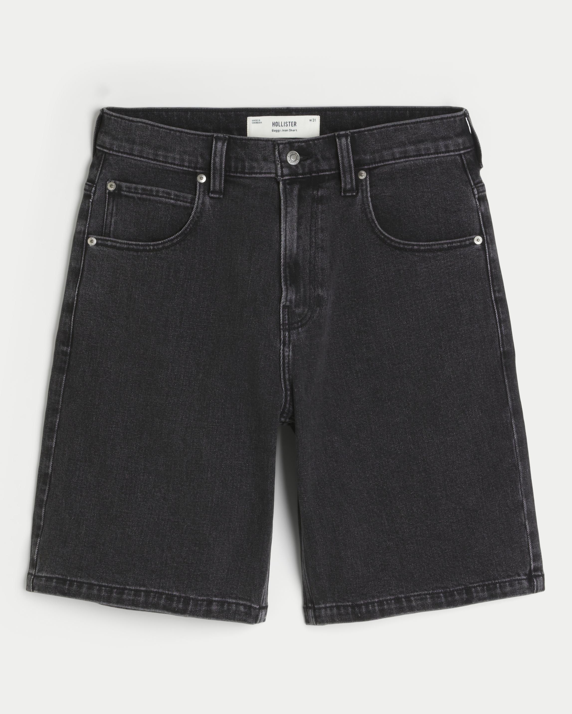 Washed Black Baggy Jean Shorts Product Image