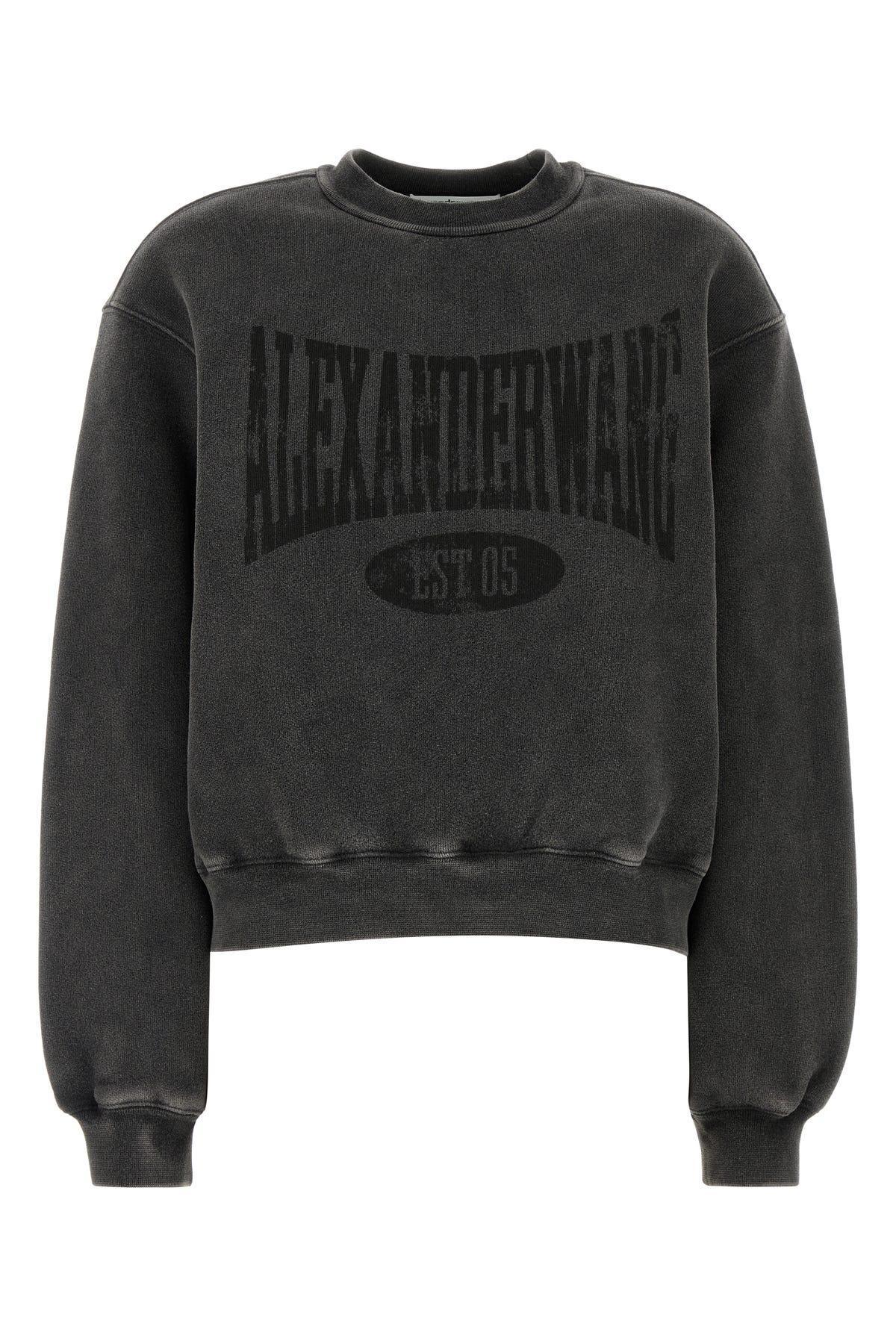 ALEXANDER WANG T Graphic Crewneck Sweatshirt-m Nd T By Alexander Wang Female In Fadedblack Product Image