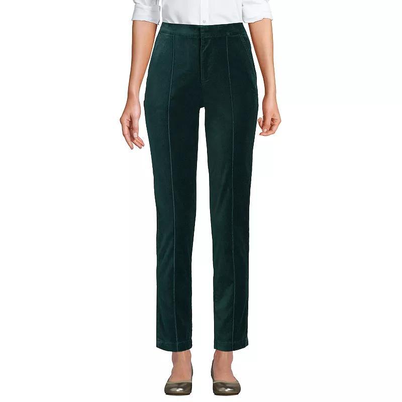 Women's Lands' End Velvet High Rise Pintuck Pencil Ankle Pants,  Product Image