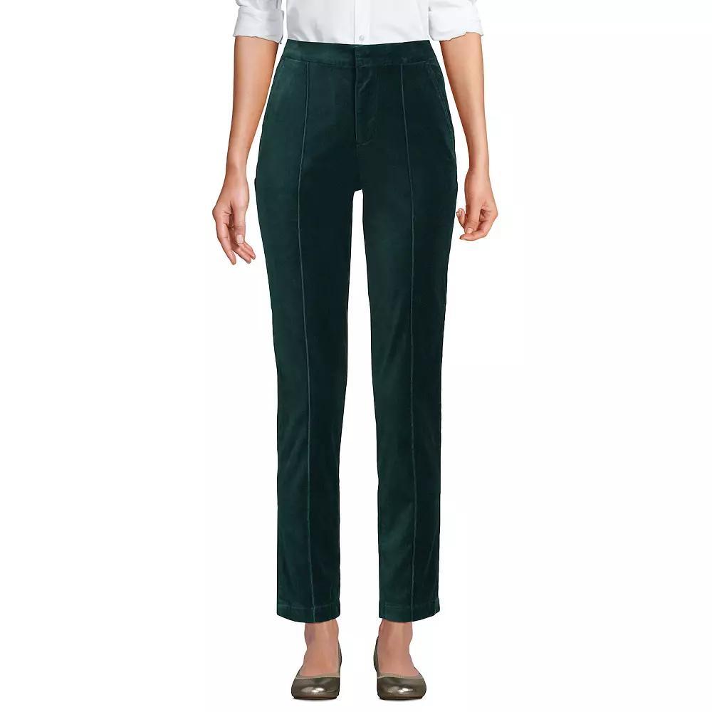 Women's Lands' End Velvet High Rise Pintuck Pencil Ankle Pants,  Product Image