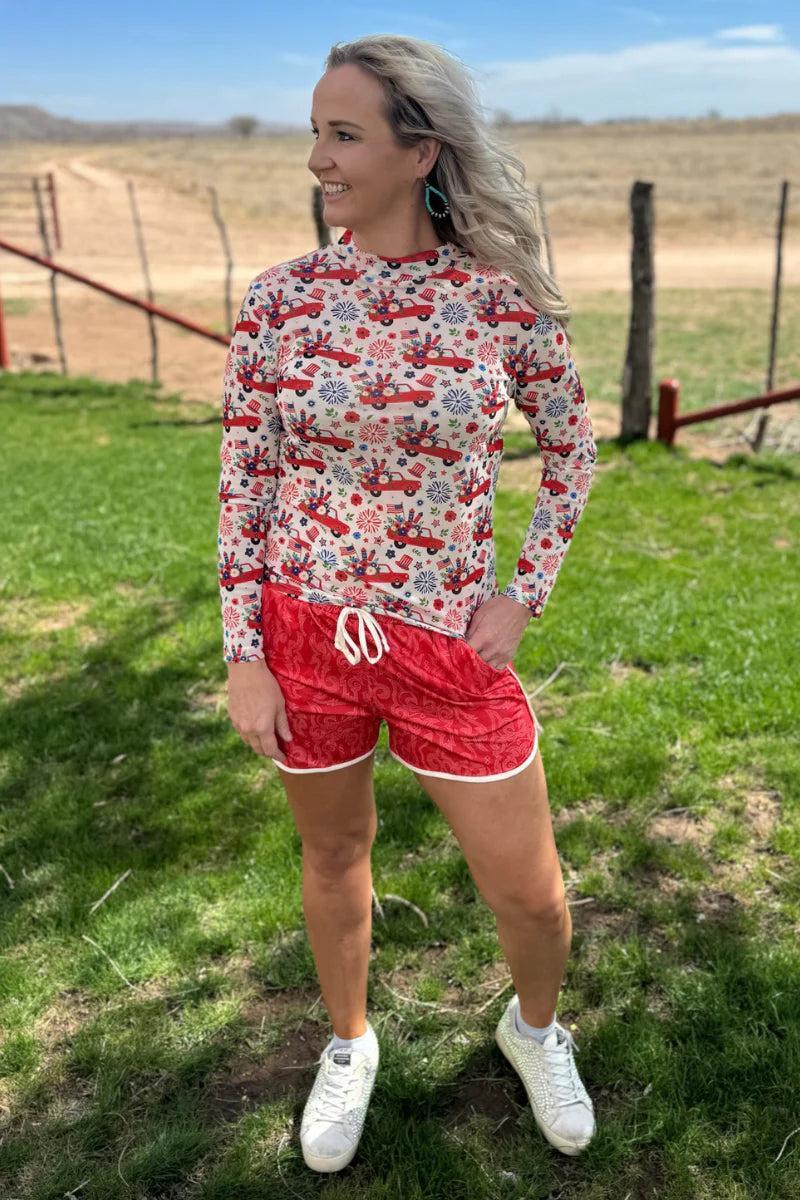 Sterling Kreek Freedom & Fireworks Mesh Top* Product Image