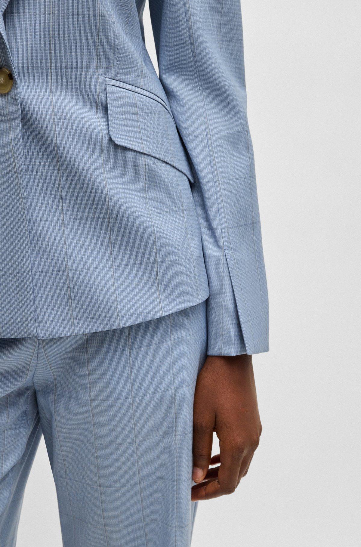 Slim-fit blazer in checked wool Product Image