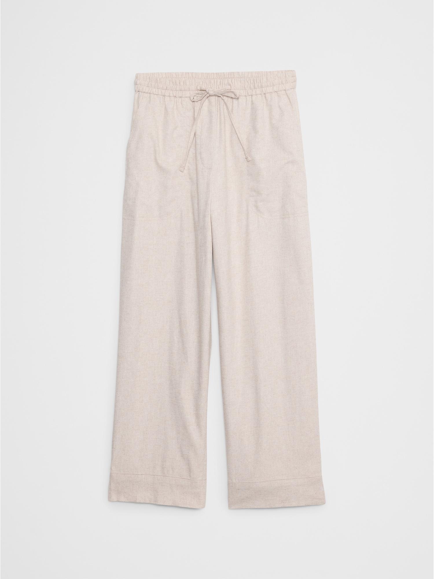 Straight Linen-Blend Pull-On Pant Product Image