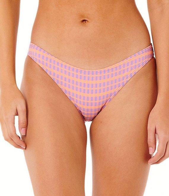 Rip Curl Isles Plaid Scoop Waist Shirred Cheeky Swim Bottom Product Image