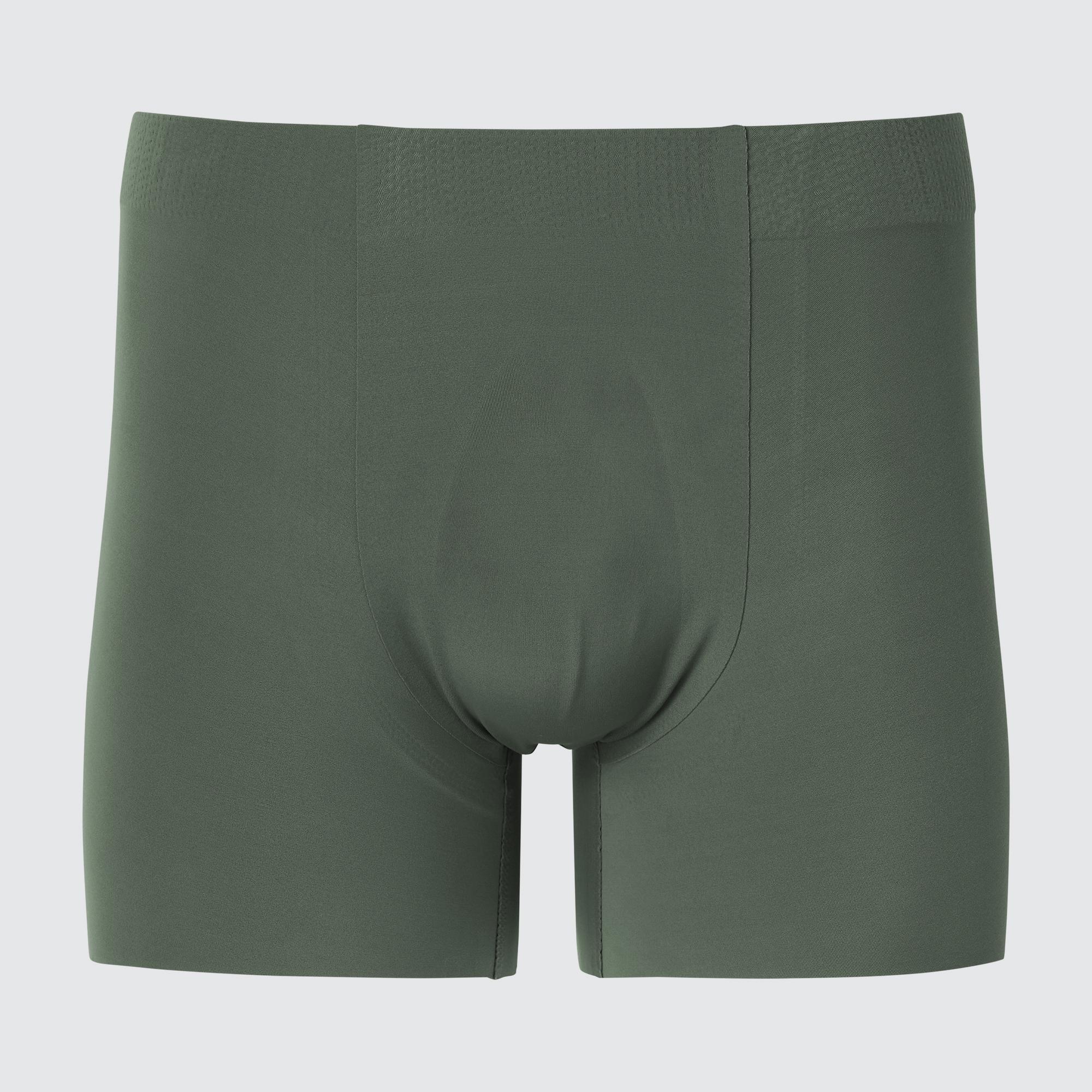 Mens AIRism Ultra Seamless Boxer Briefs Dark Green 3XL UNIQLO US Product Image